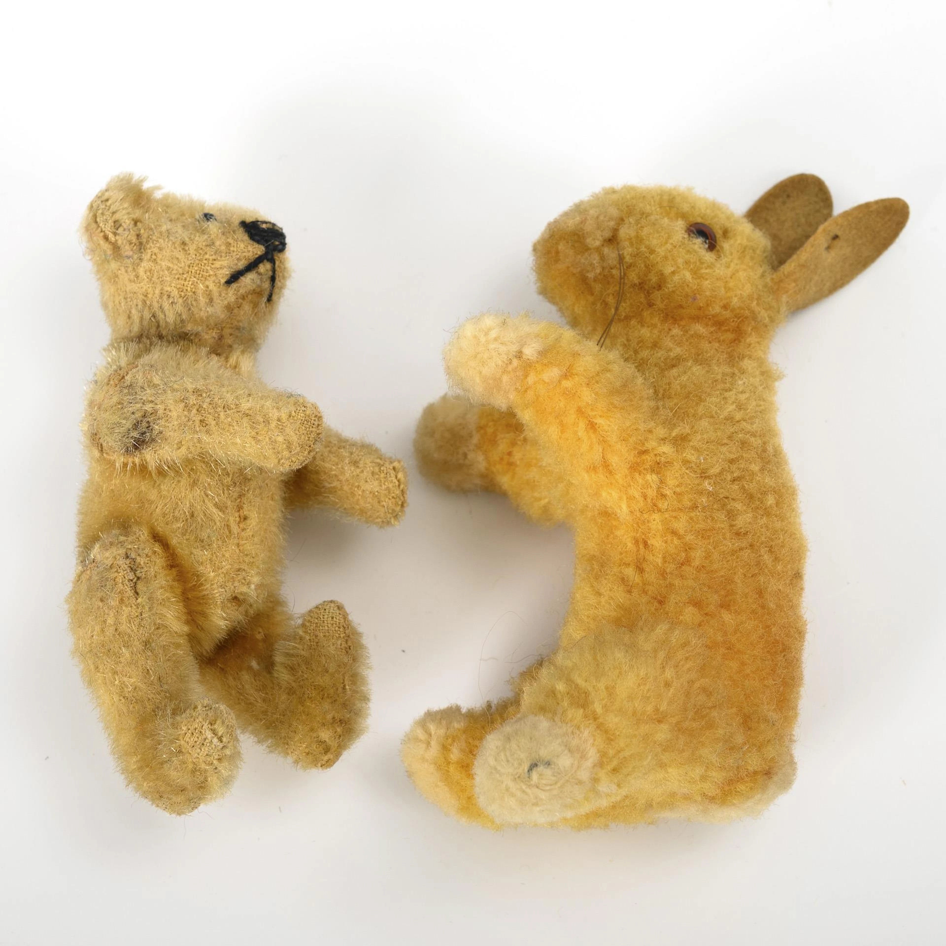 Wool miniature rabbit pre-war and miniature teddy. Steiff.