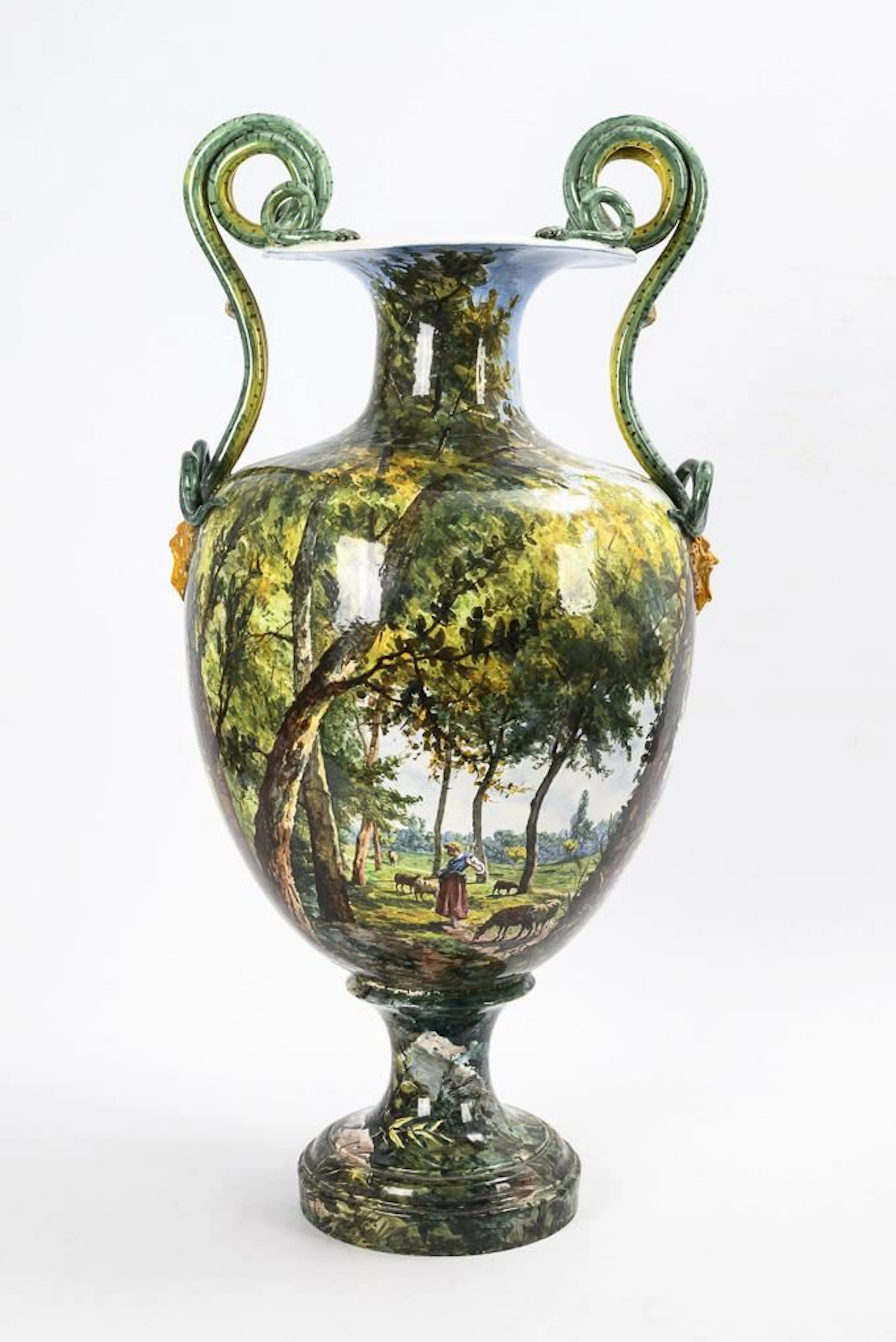 Very large faience floor vase.