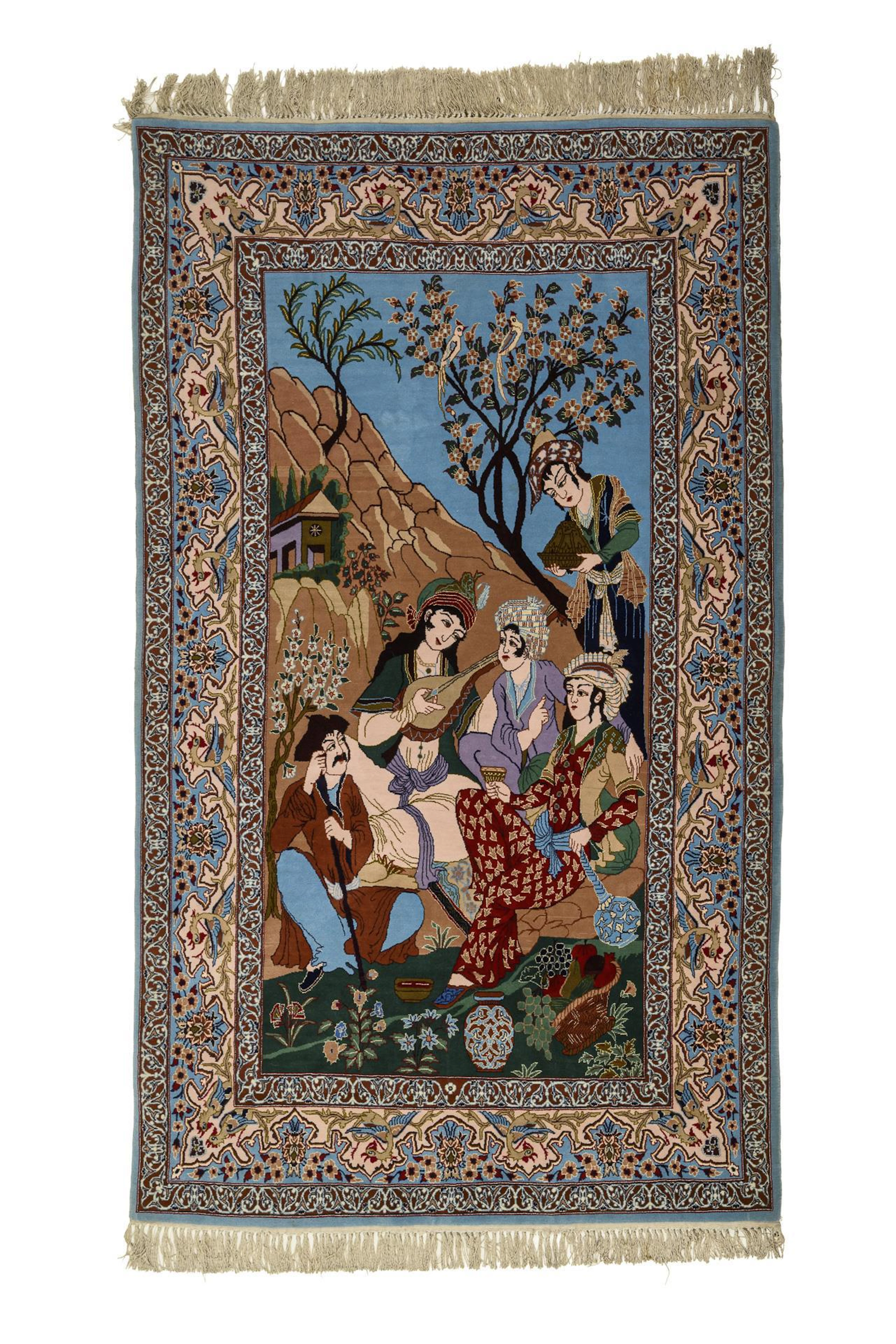 Small tapestry with oriental figural scene.