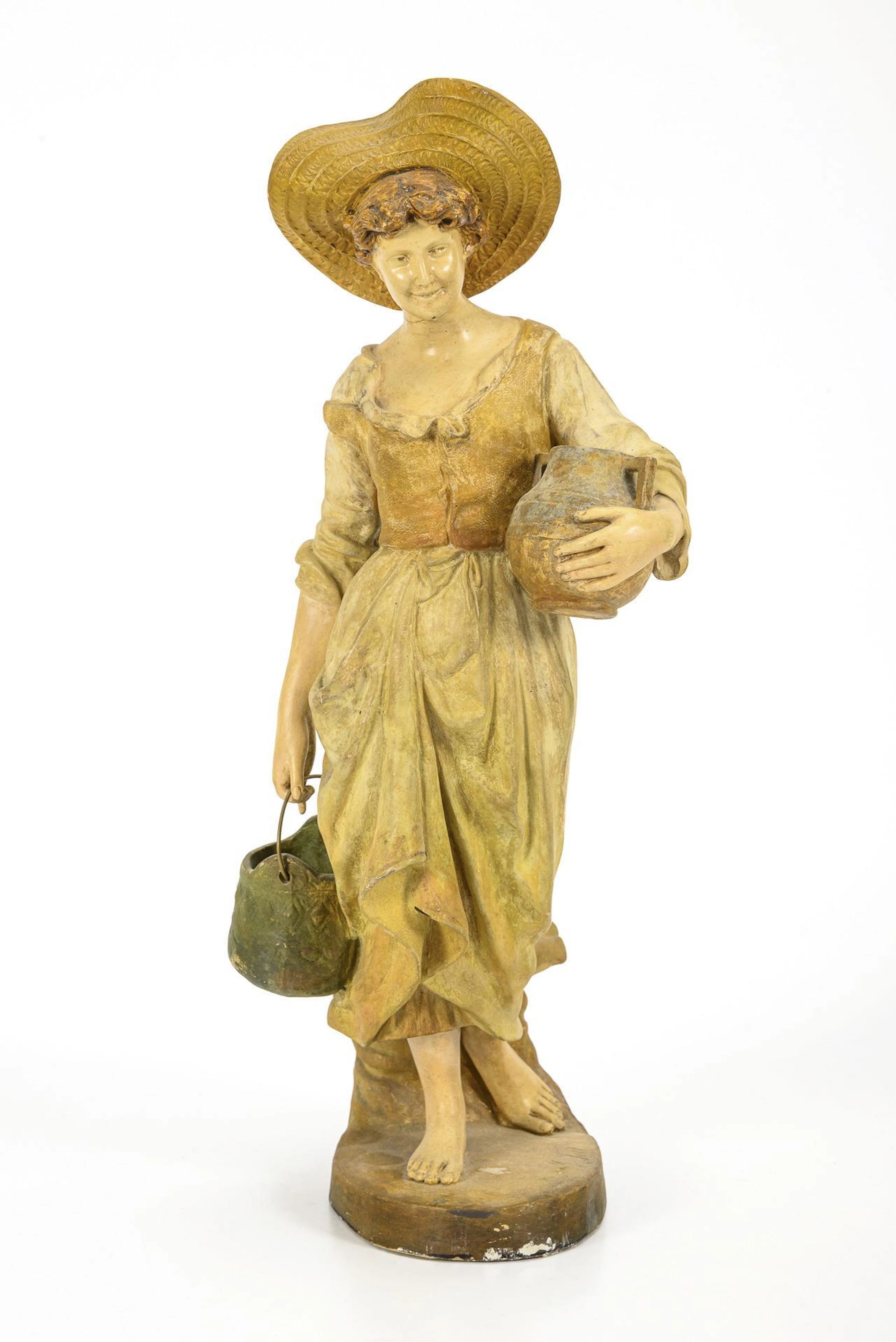 Art Nouveau terracotta female figure "Caprieserin". Viennese manufactory