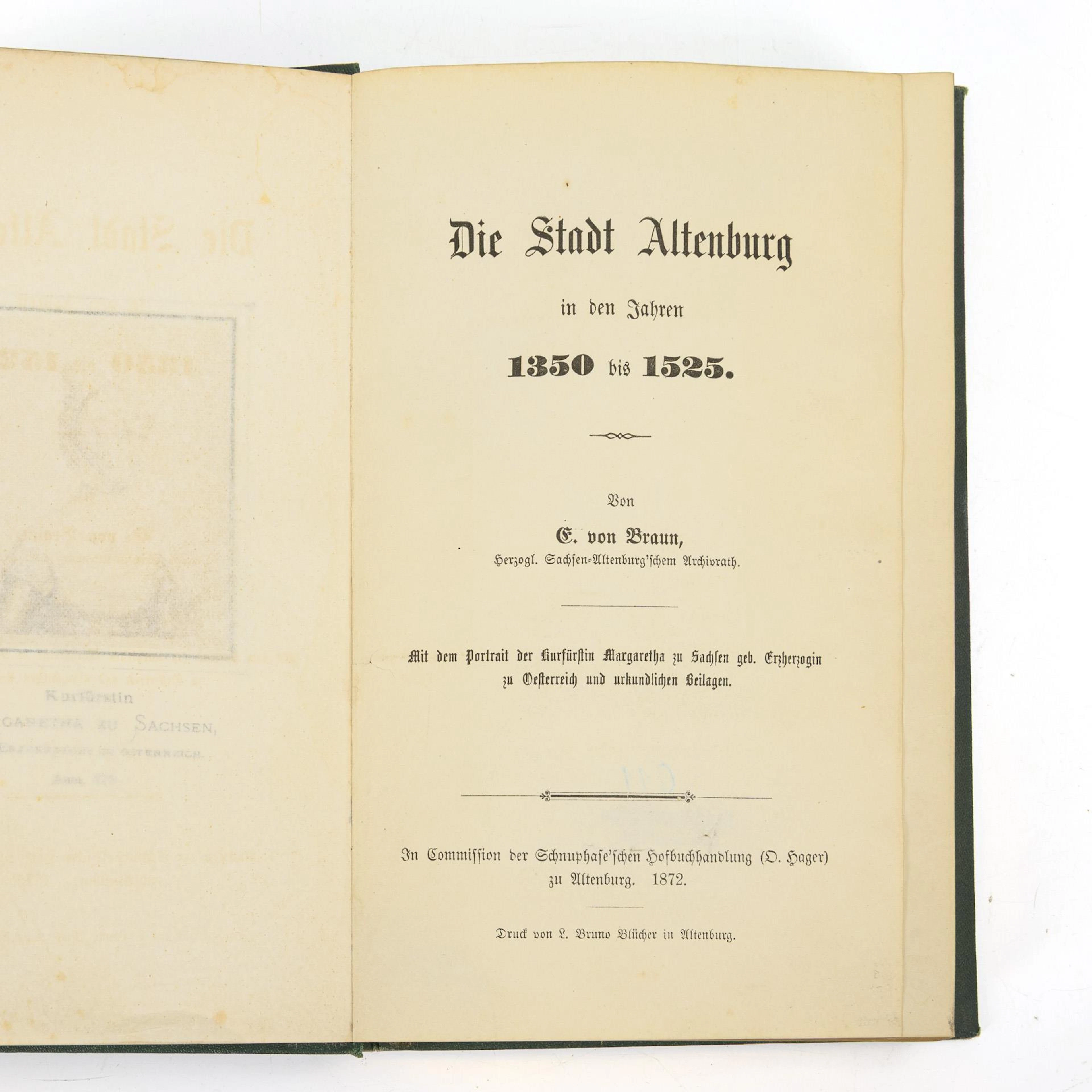 VON BRAUN, E, VON BRAUN, E, VON BRAUN, E, "Die Stadt Altenburg in