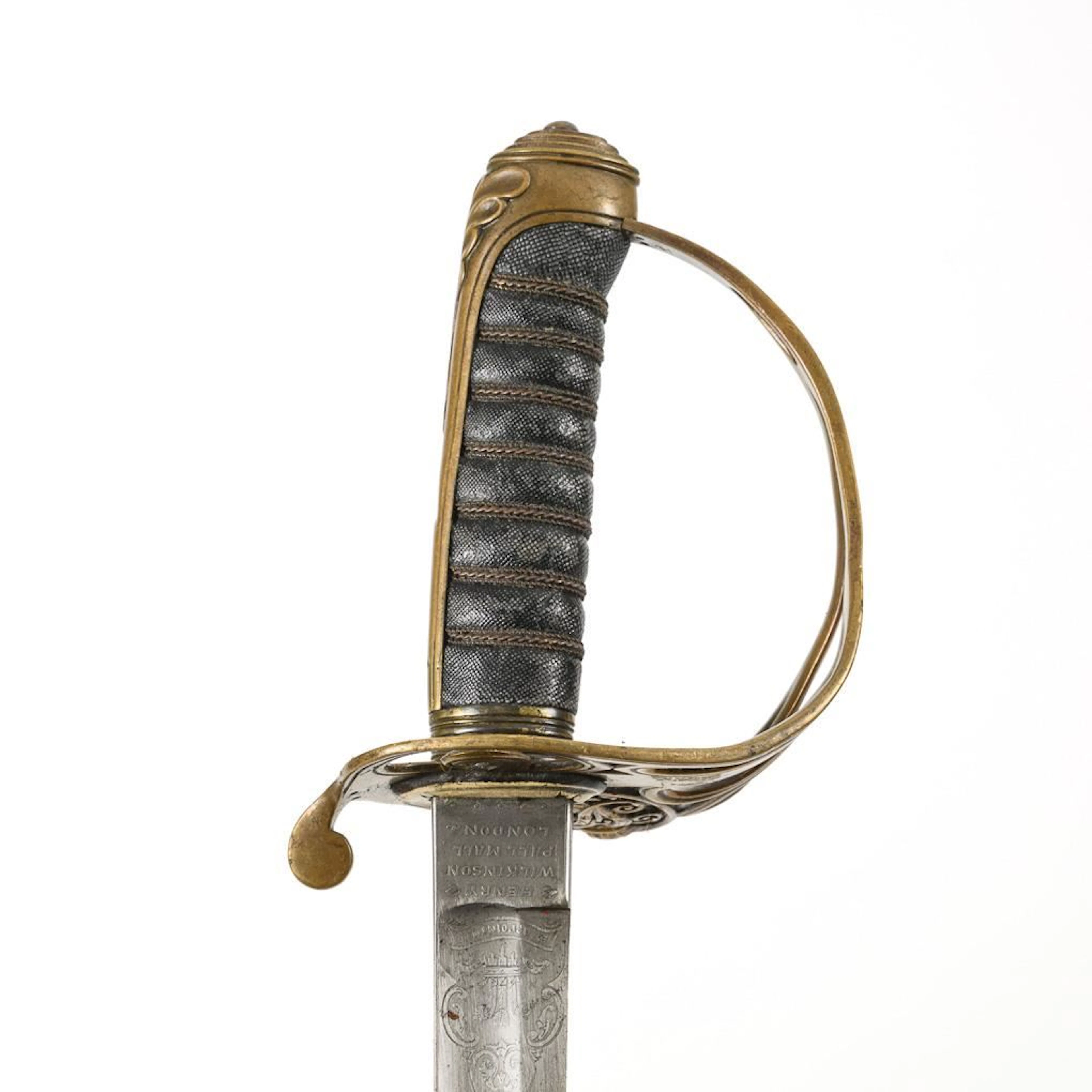 English saber with scabbard and carrying strap.