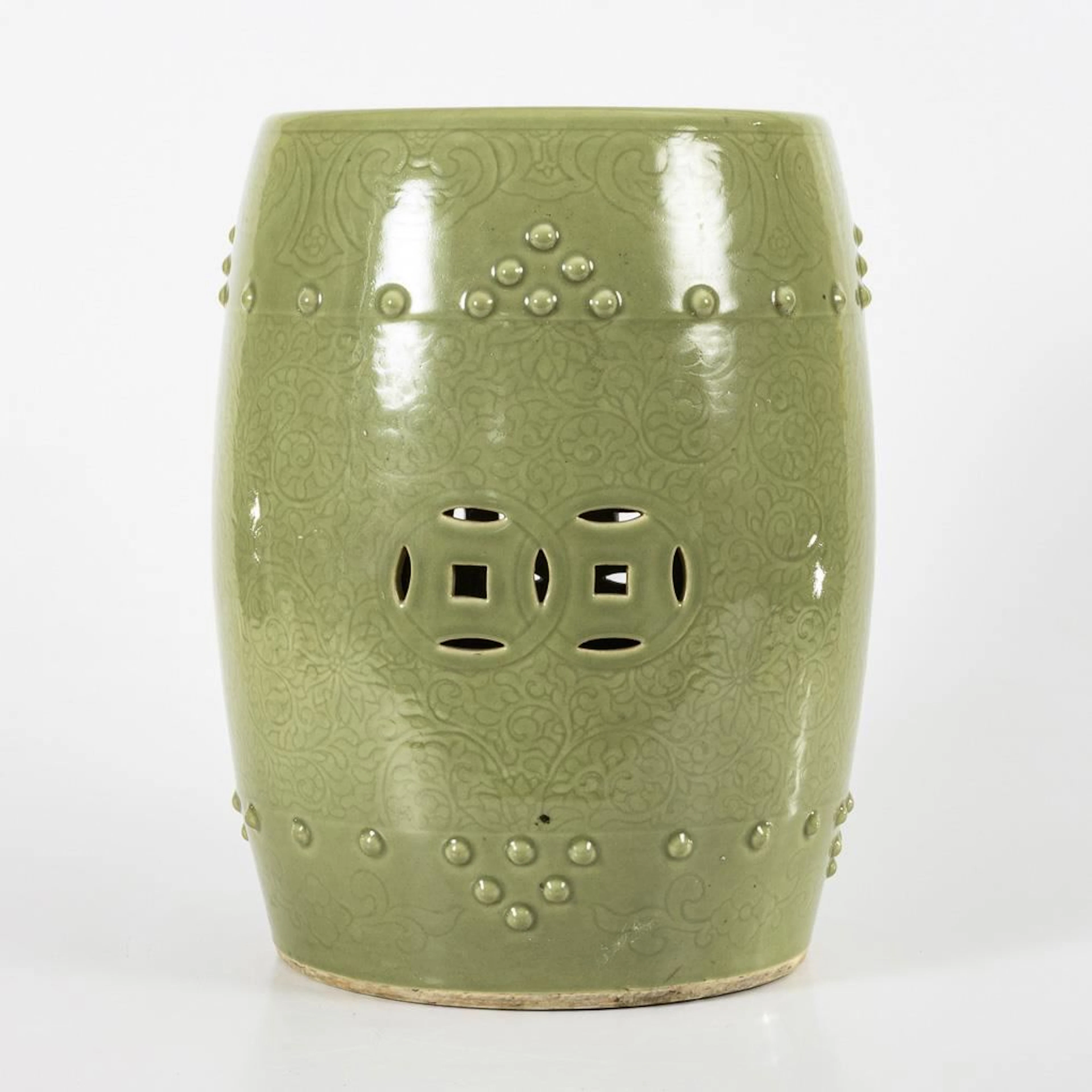 Seladon Drum-Shaped Stool.