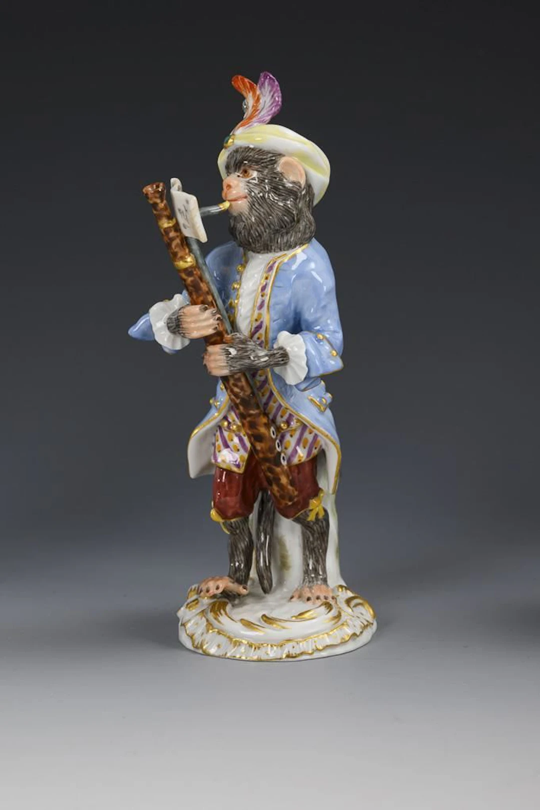 Monkey Playing the Bassoon. Meissen.