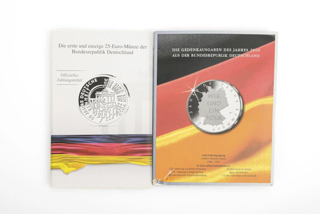 6 + 1 commemorative coins marking German reunification.