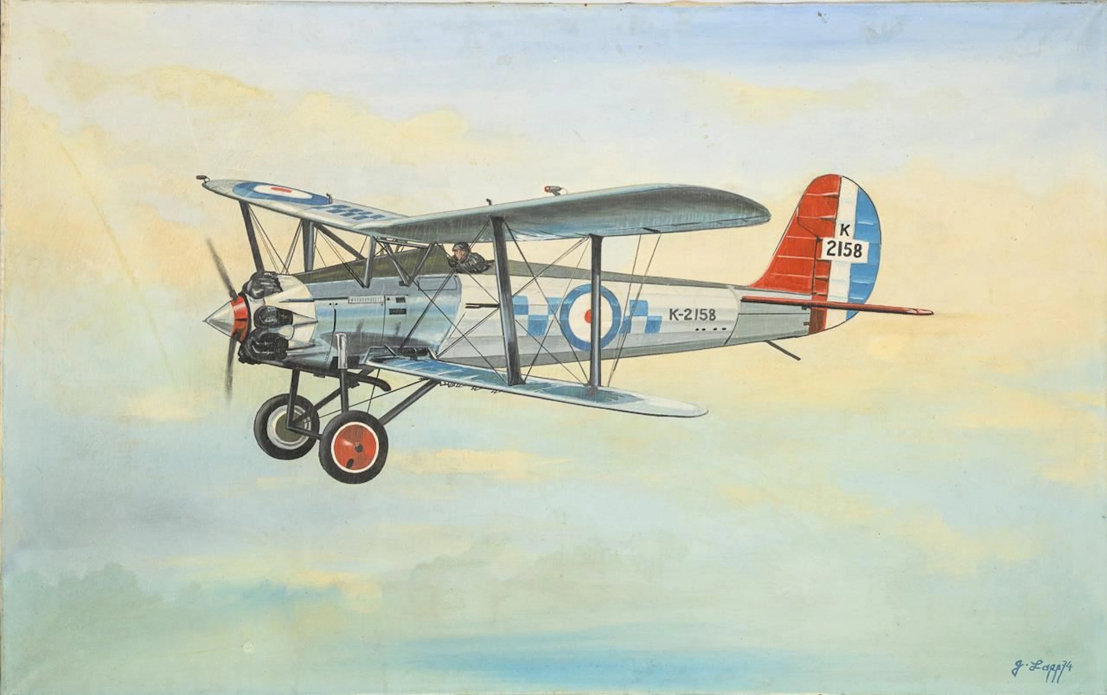 LAPP, G. LAPP, G. LAPP, G. Blériot biplane in flight