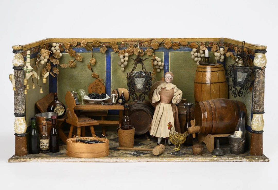 Rare dollhouse designed as a wine bar.
