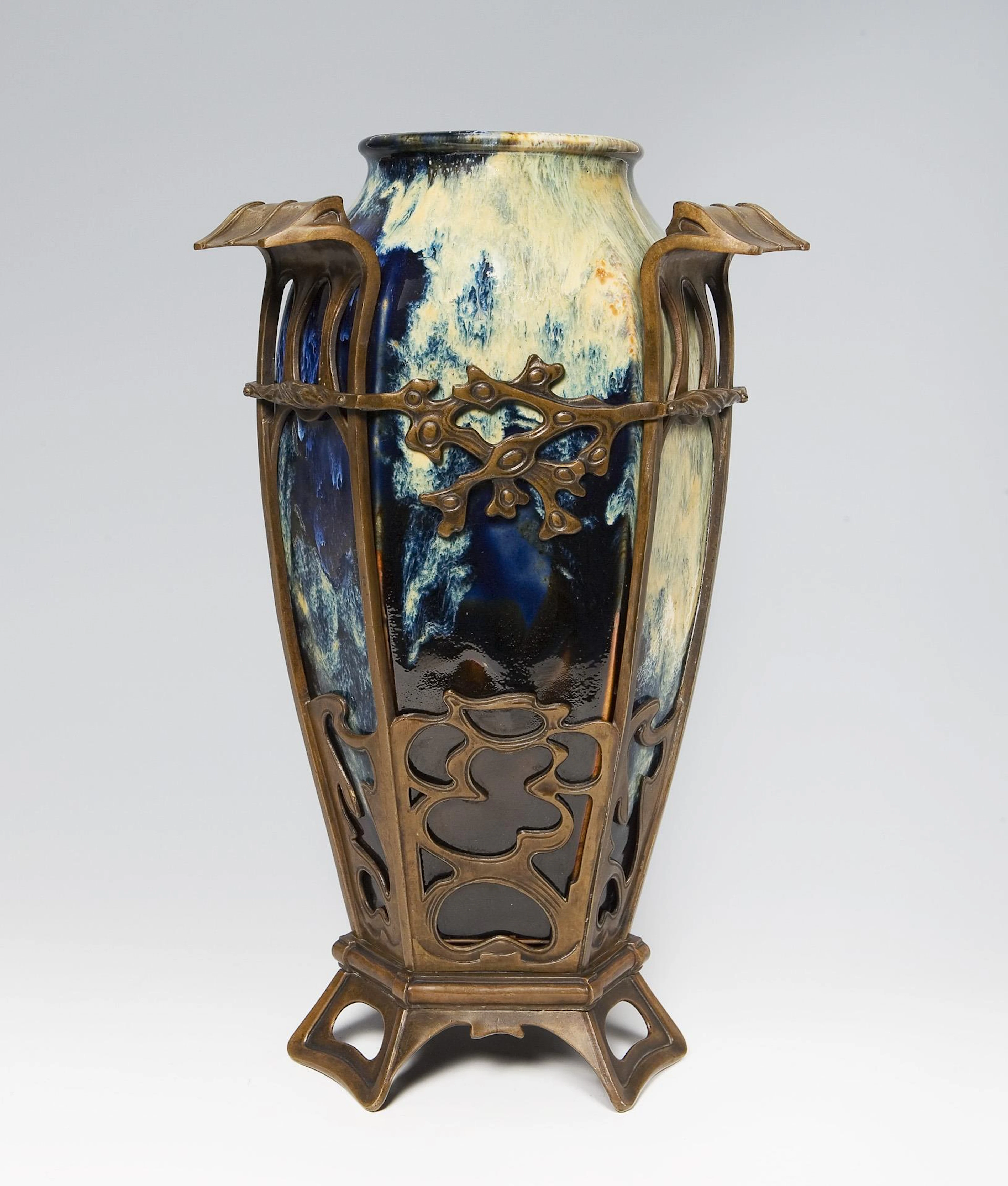 Art Nouveau vase with bronze mount.