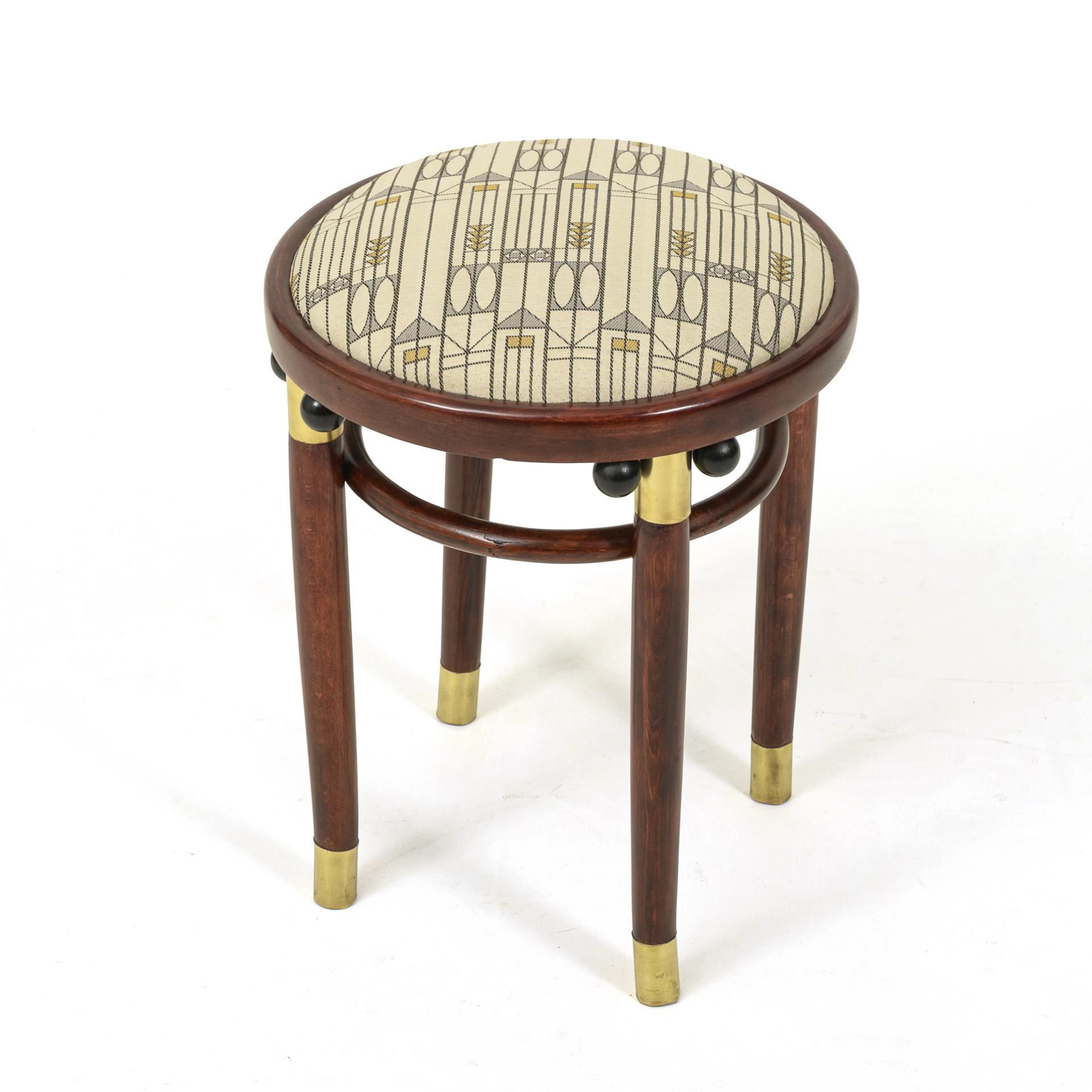 Art Nouveau bentwood stool.