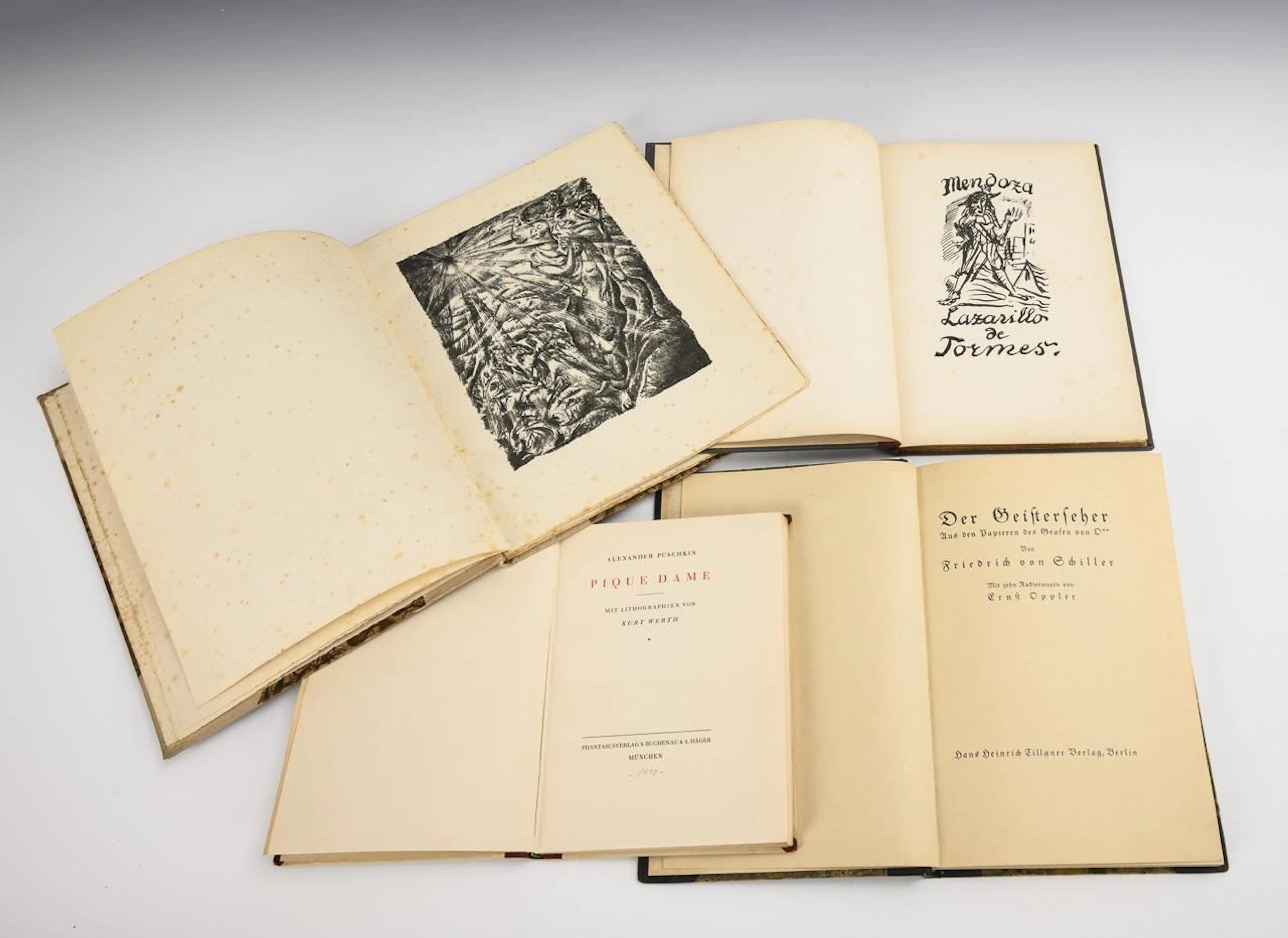 4 illustrated books with numbered editions