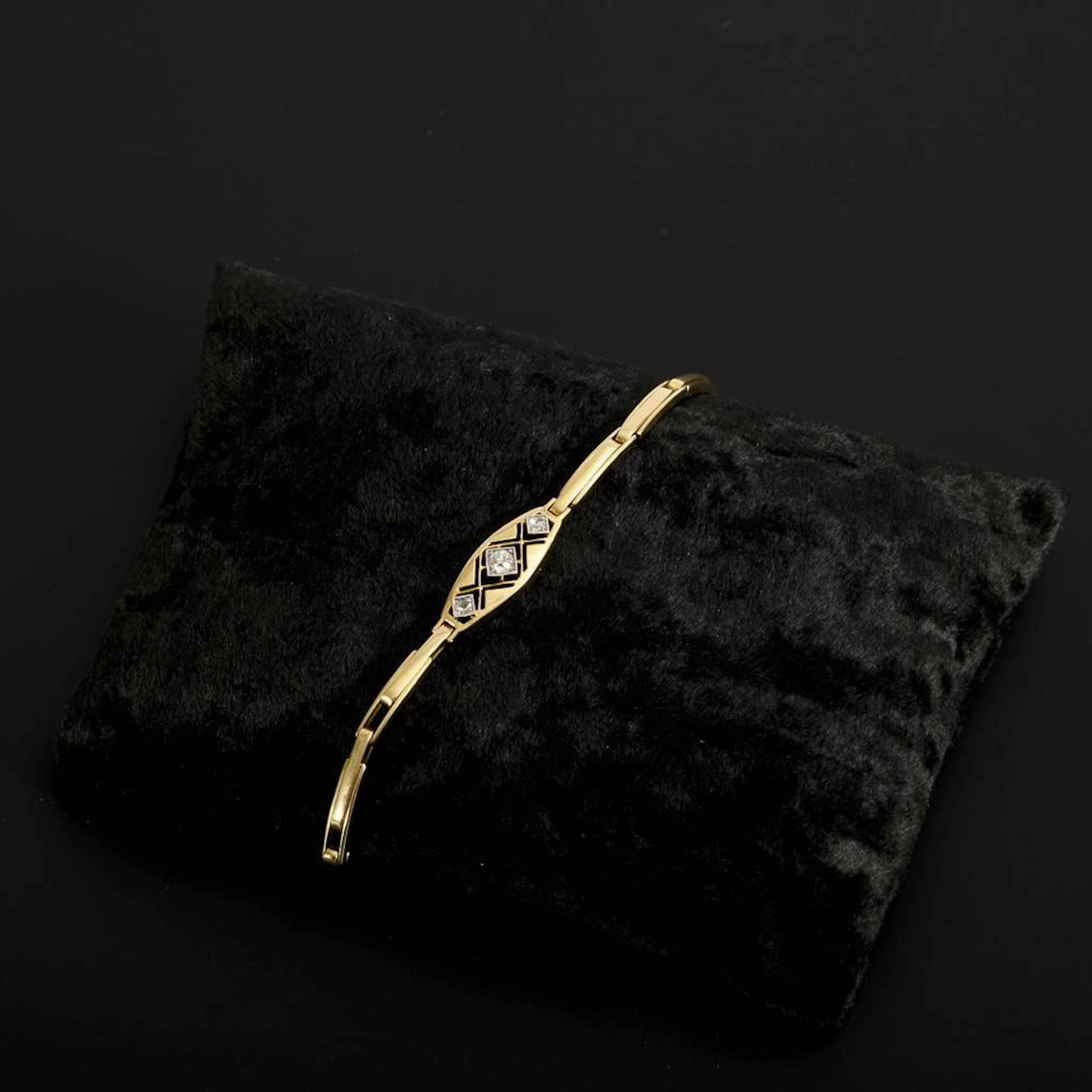 Russian Art Nouveau bracelet with old-cut diamonds.
