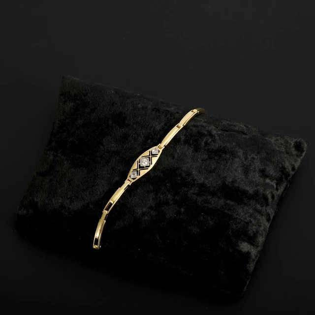 Russian Art Nouveau bracelet with old-cut diamonds.