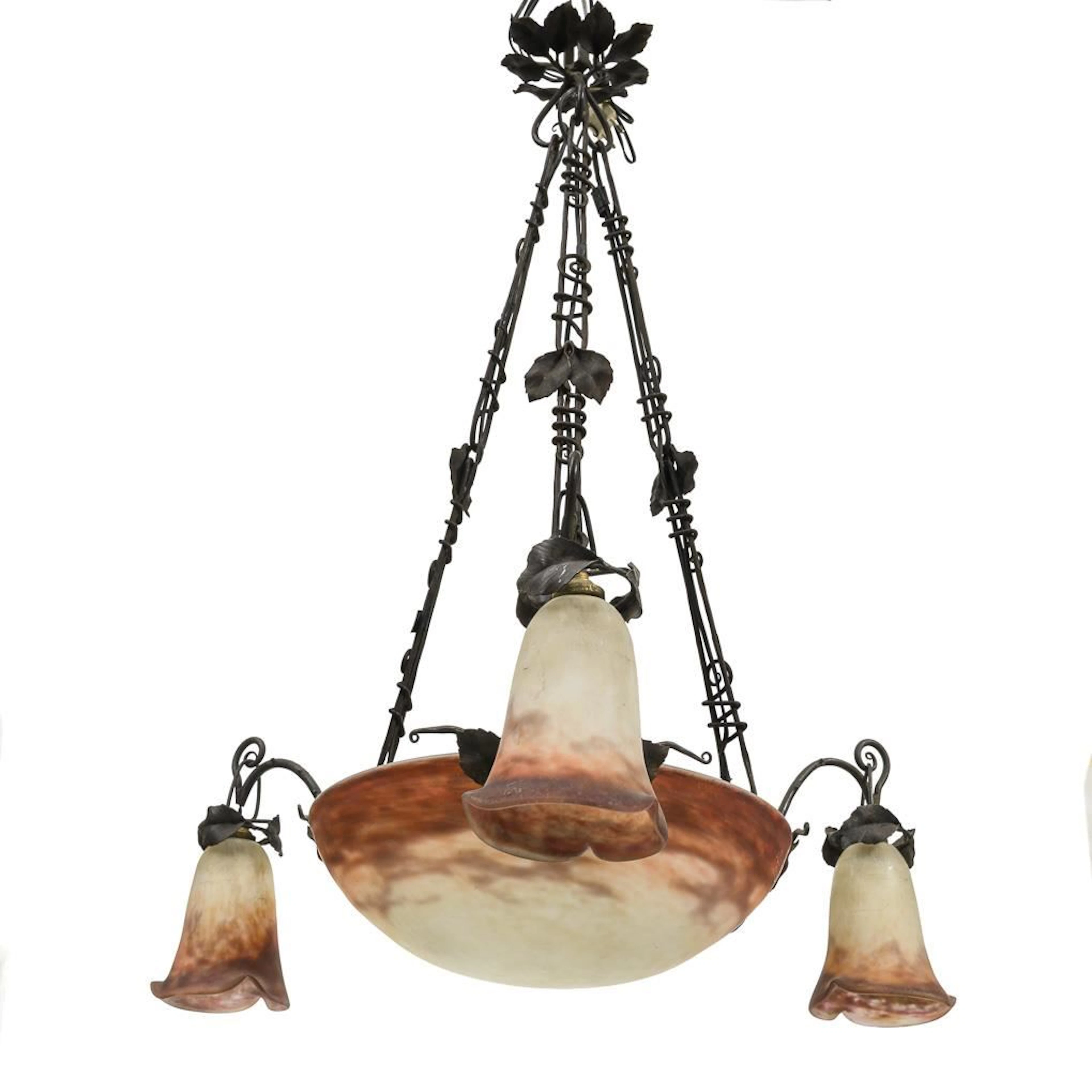 French ceiling lamp. Muller Frères, Luneville.