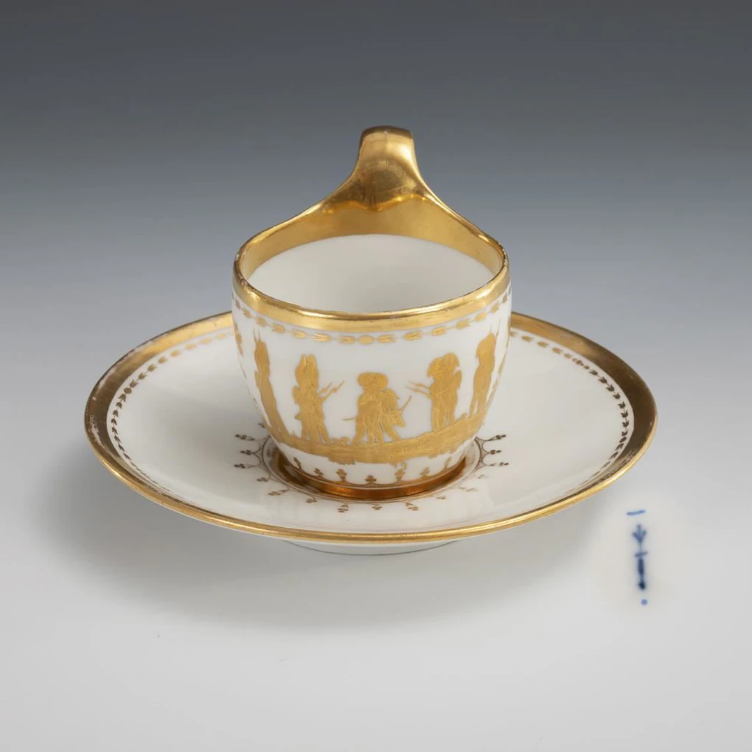 Friendship Cup with Gold Painting. KPM Berlin.