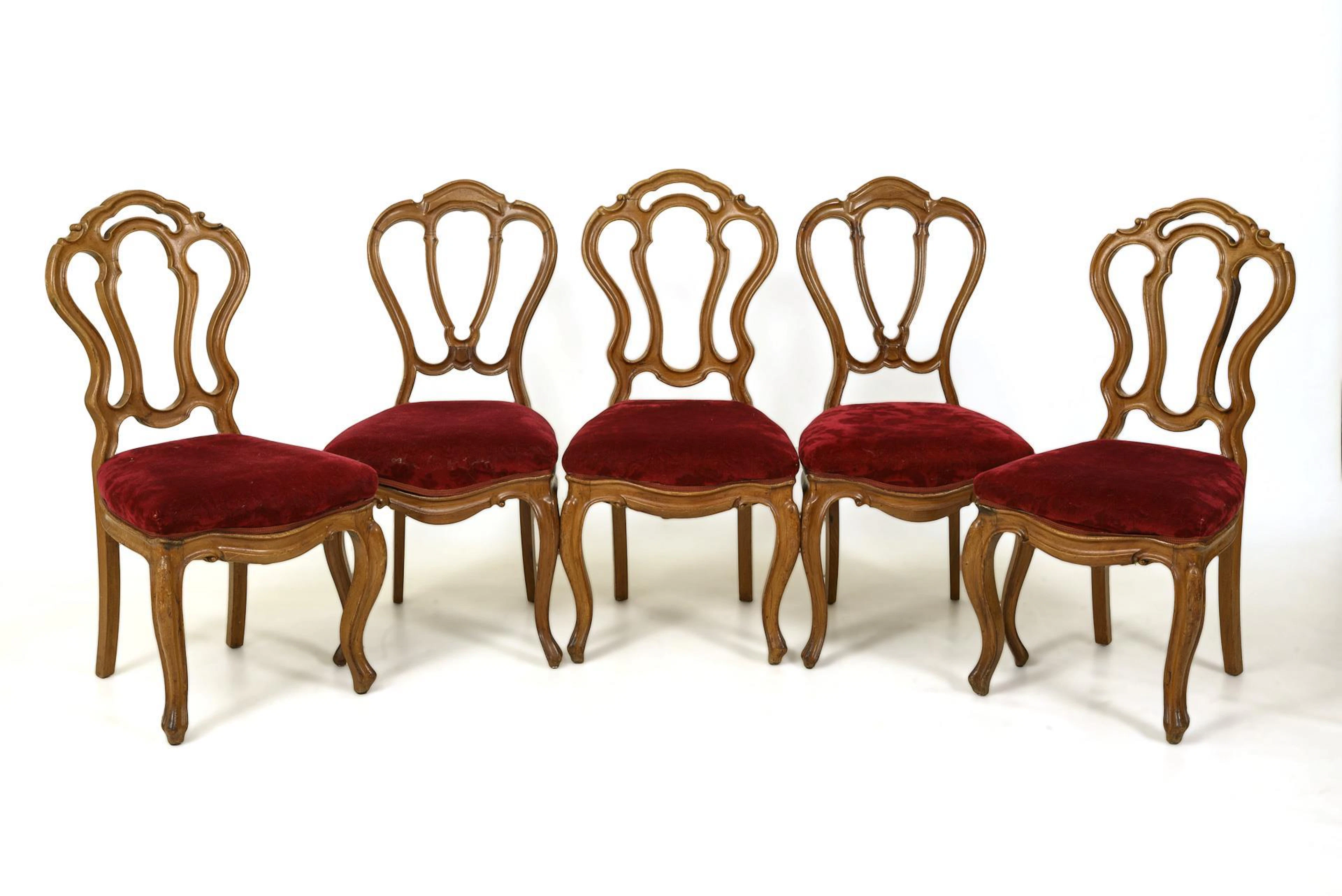 5 Louis Philippe upholstered chairs.