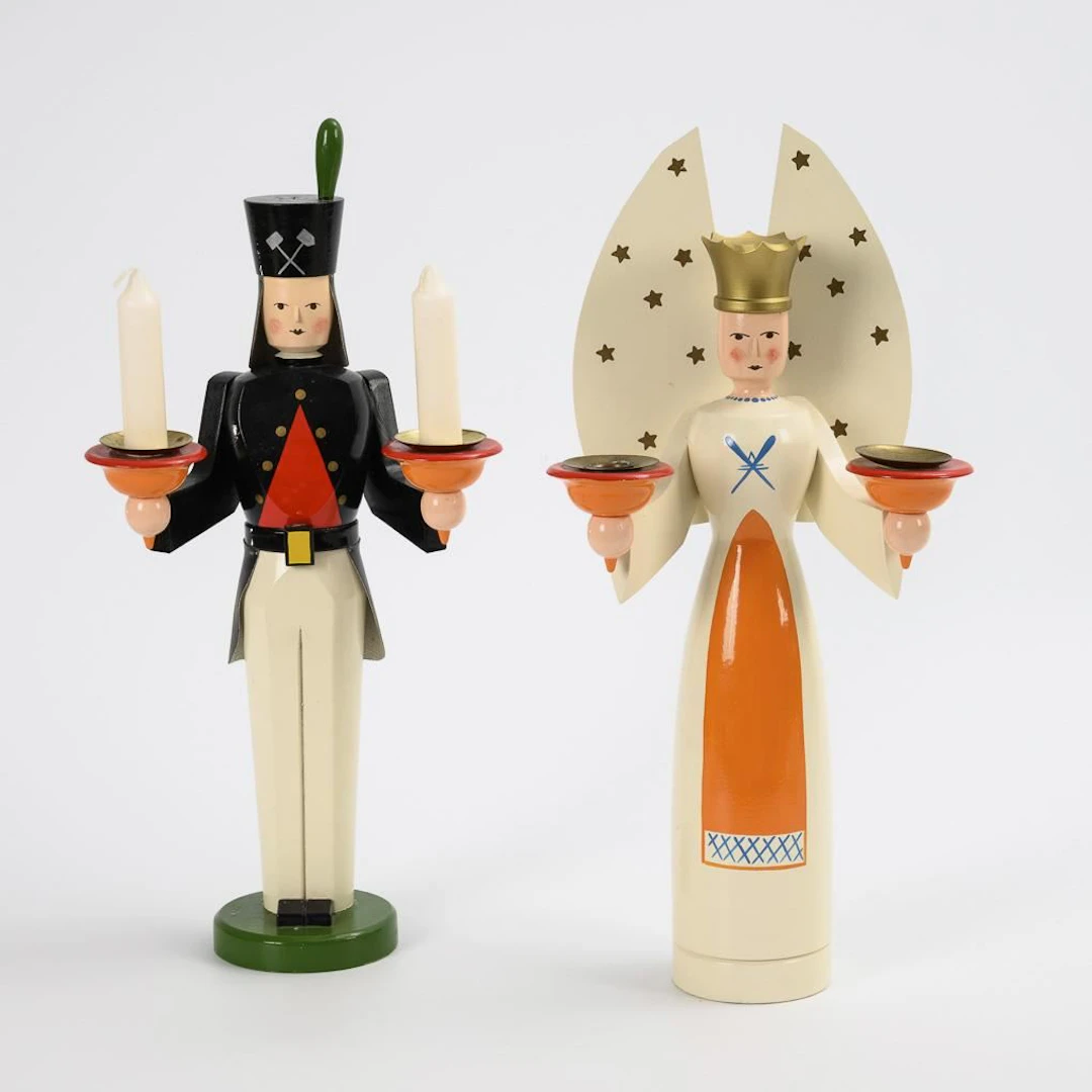 2 candlestick figures. Rudolf Ender, Grünhainichen.