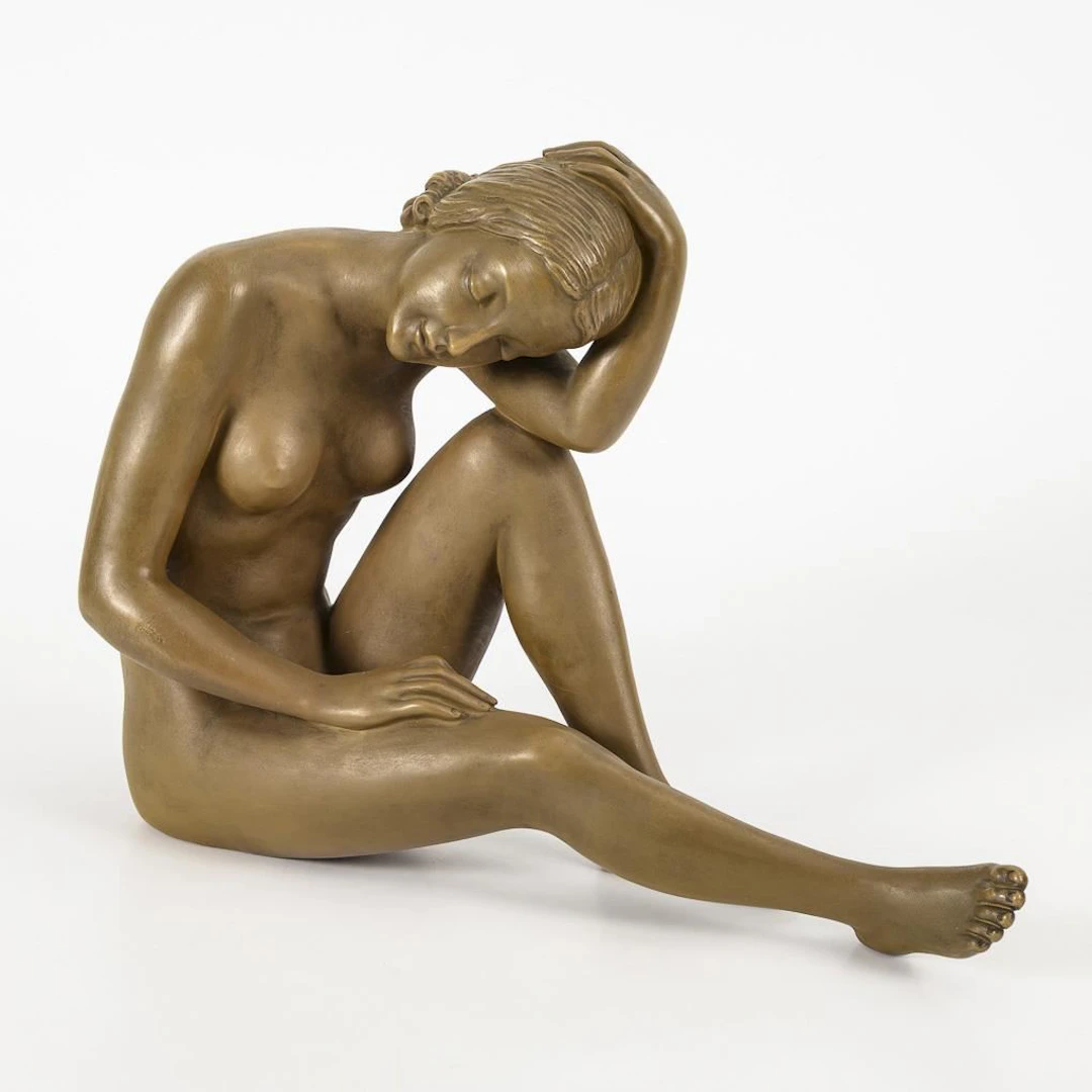 Figure: Seated Female Nude. Vienna-based manufacturer Friedrich Goldscheider.