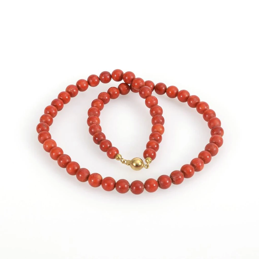 Coral necklace.