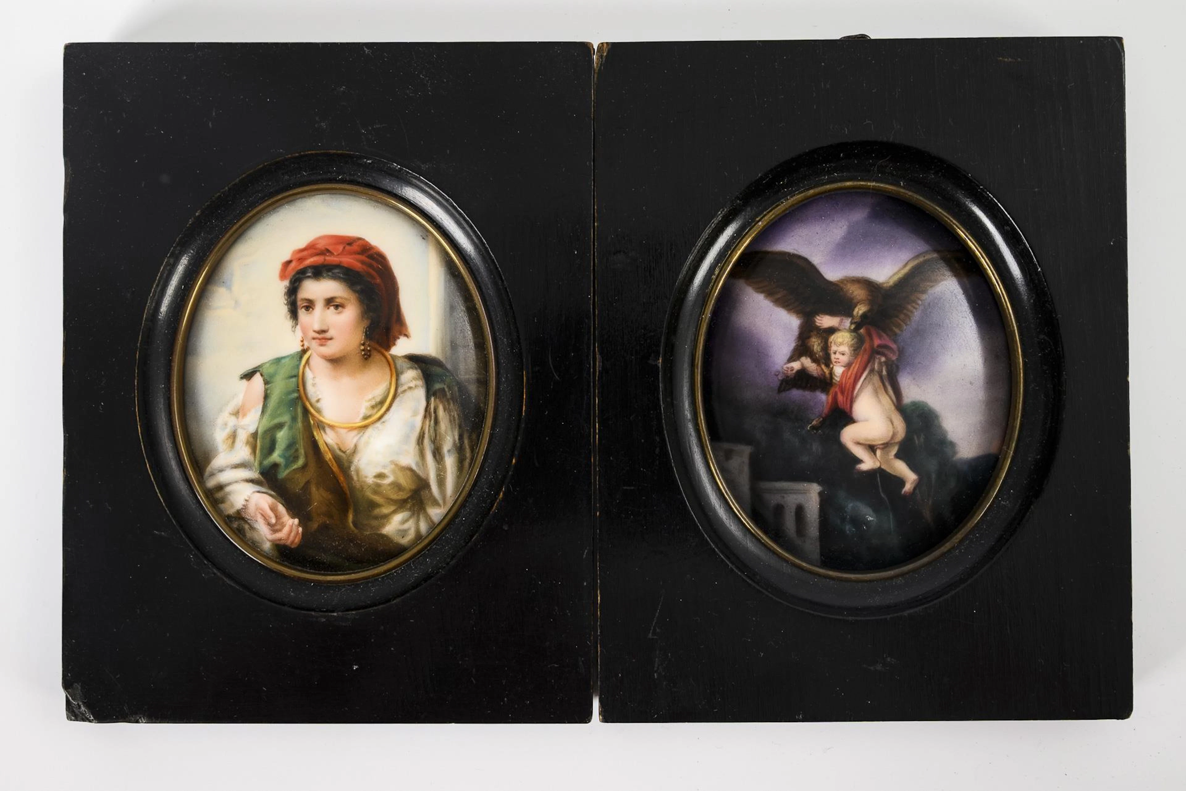 Pair of porcelain pictures.