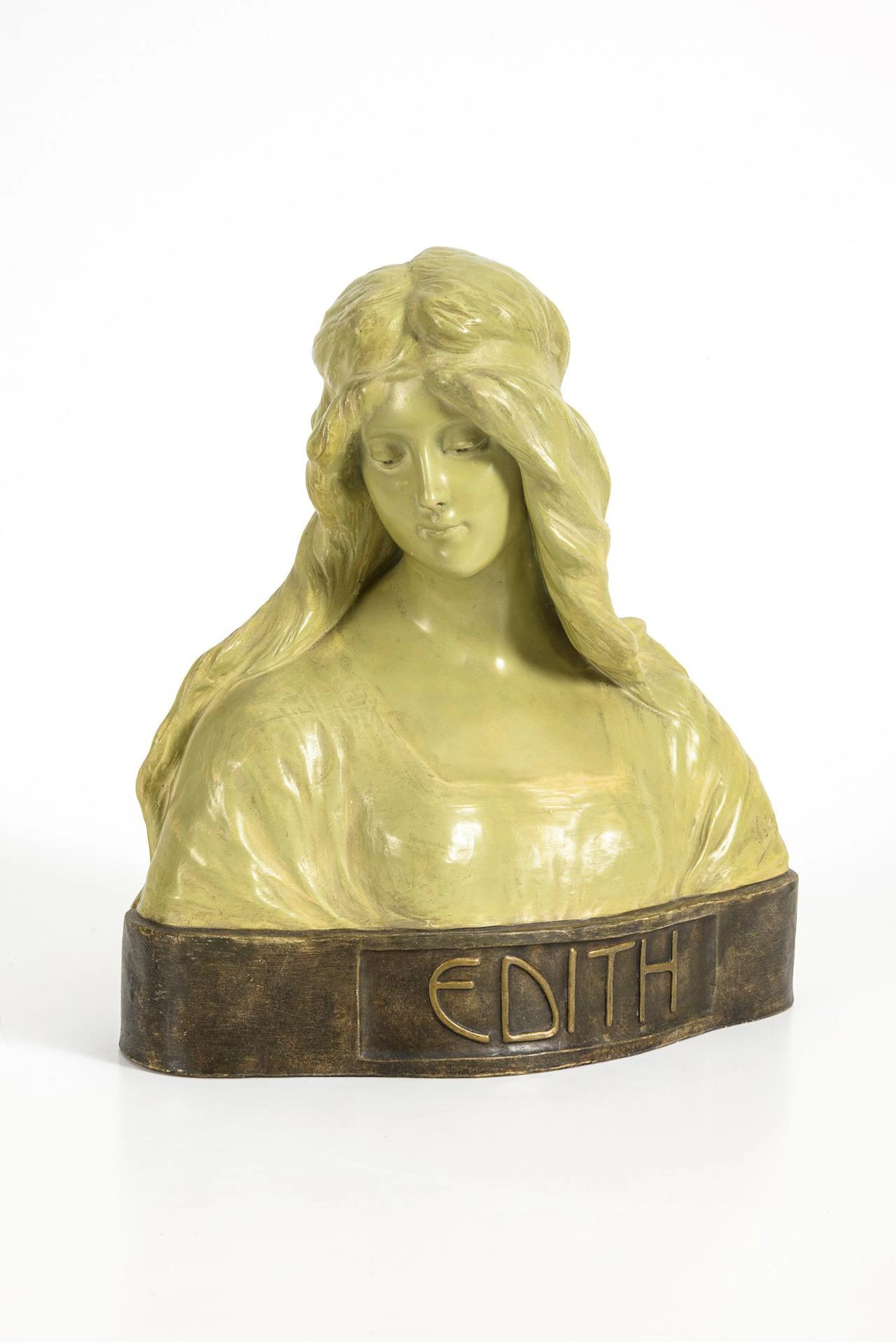 Art Nouveau bust "Editha". Vienna manufactory Friedrich Goldscheider.