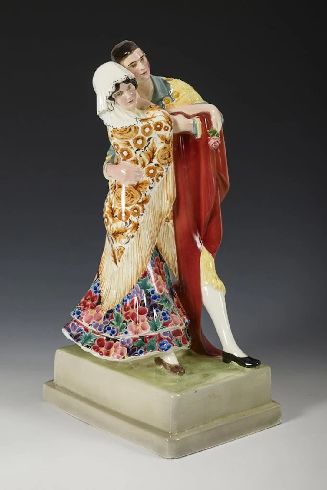 Spanish couple dancing. Vienna-based manufacturer Friedrich Goldscheider.