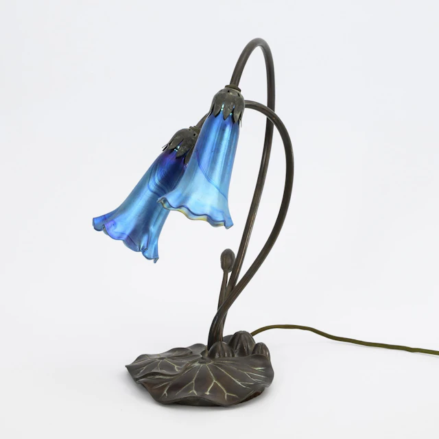 Art Nouveau table lamp in Tiffany style.