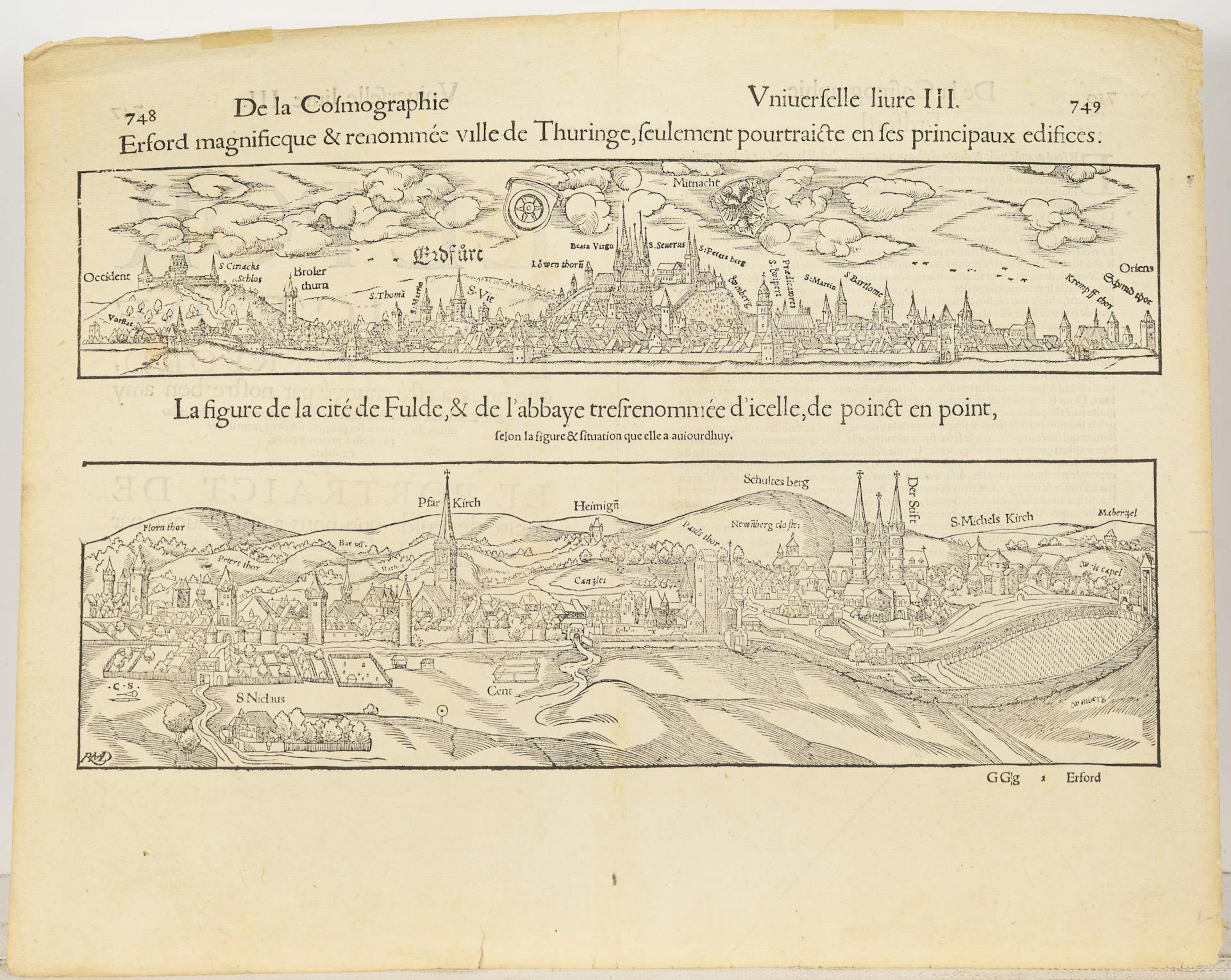 Views of Erfurt and Fulda, on one sheet