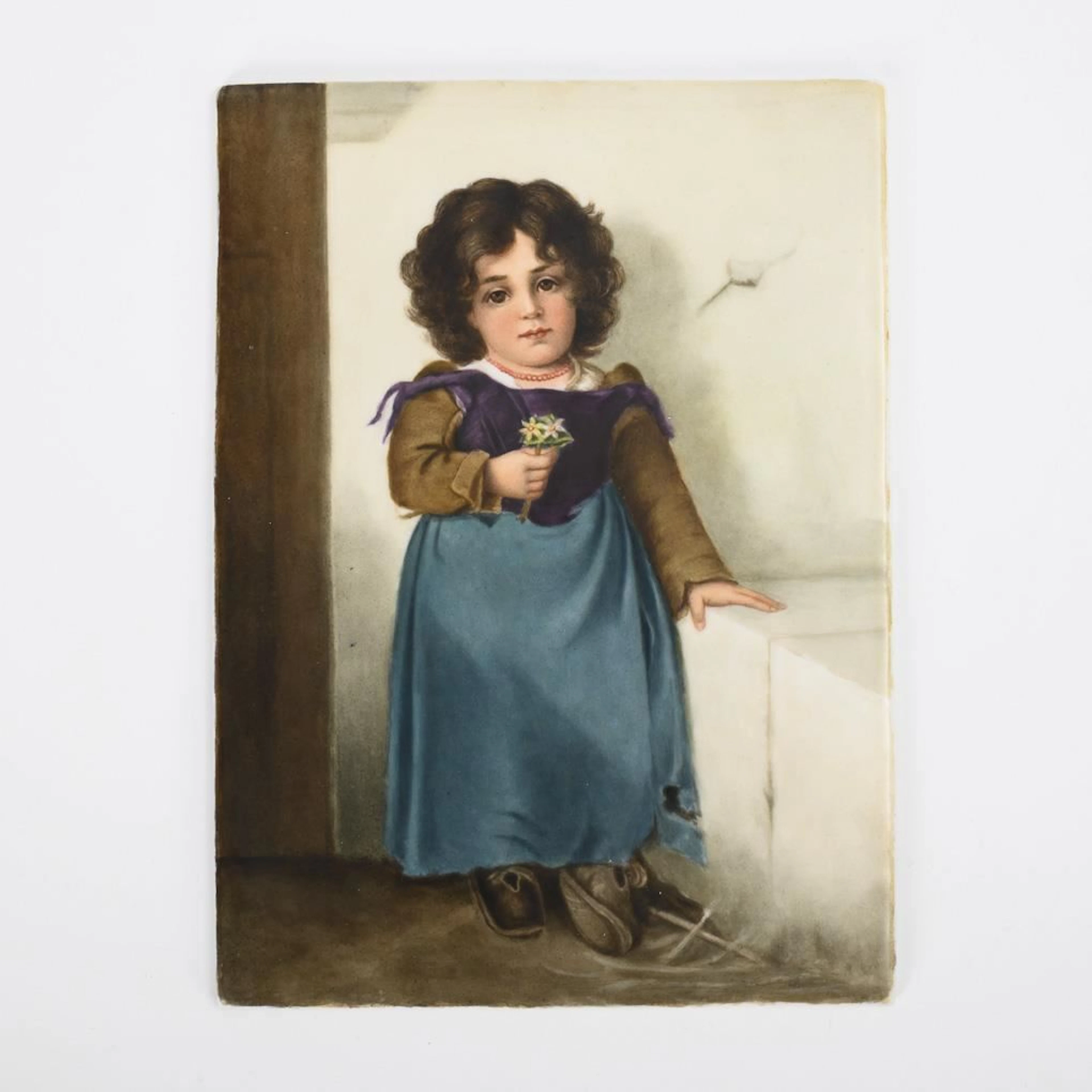 Porcelain painting: Portrait of a child. KPM Berlin.