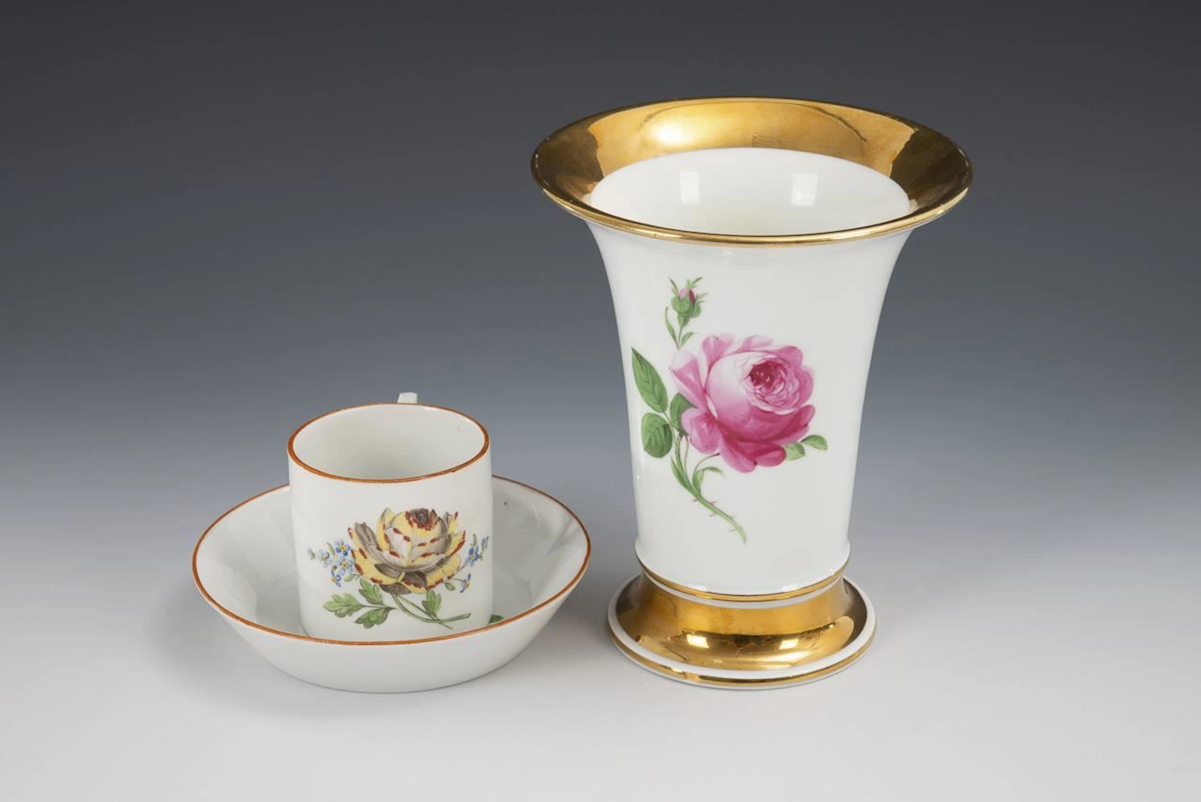 Cup and Vase. Meissen.
