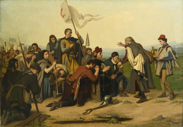 BECKMANN, Wilhelm (1852 Düsseldorf – 1942 Berlin): "Hussites Taking