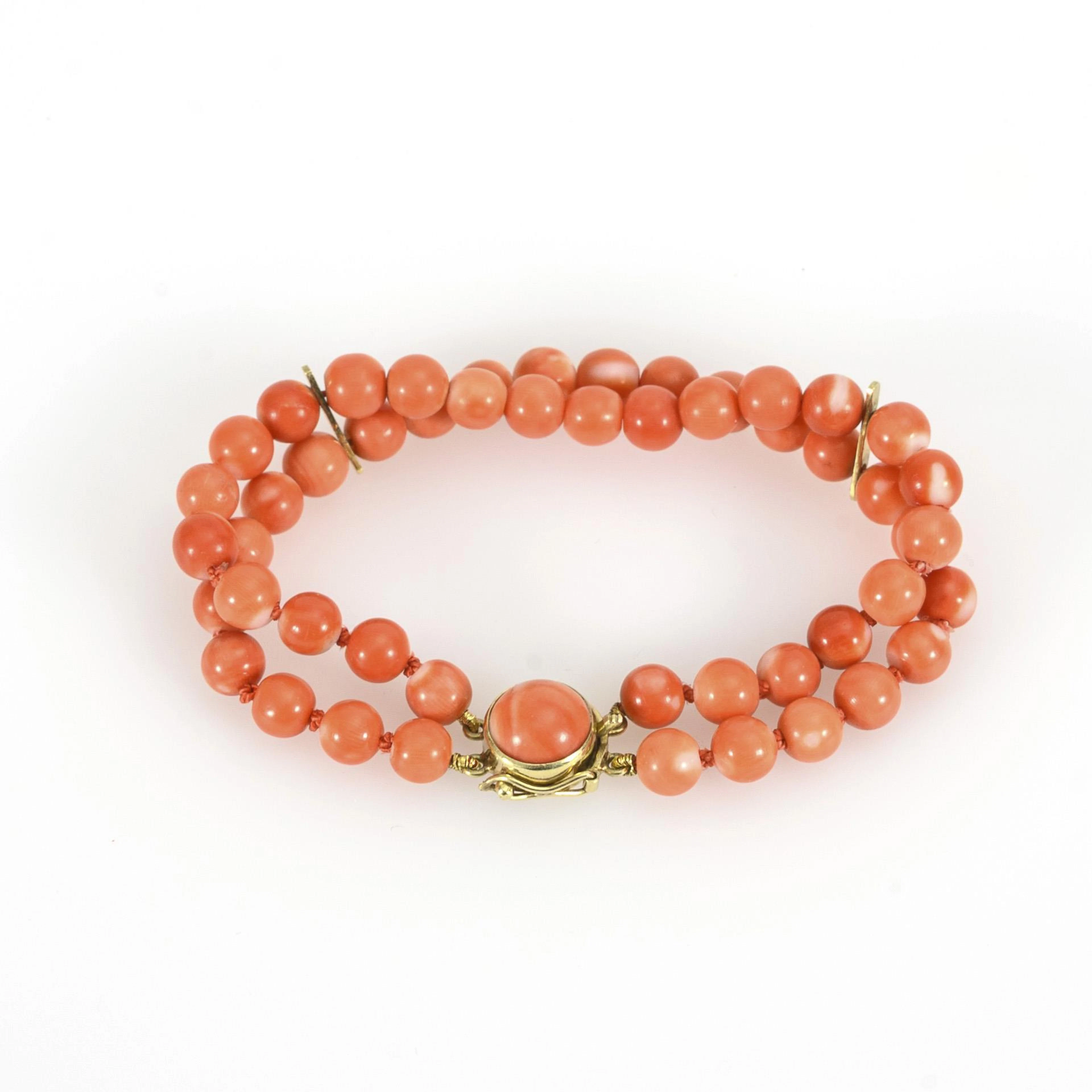 Double-row coral bracelet.