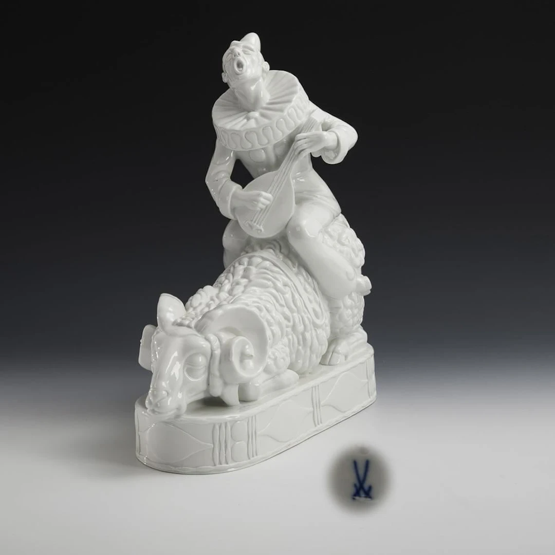 "Pierrot with a Ram." Meissen.