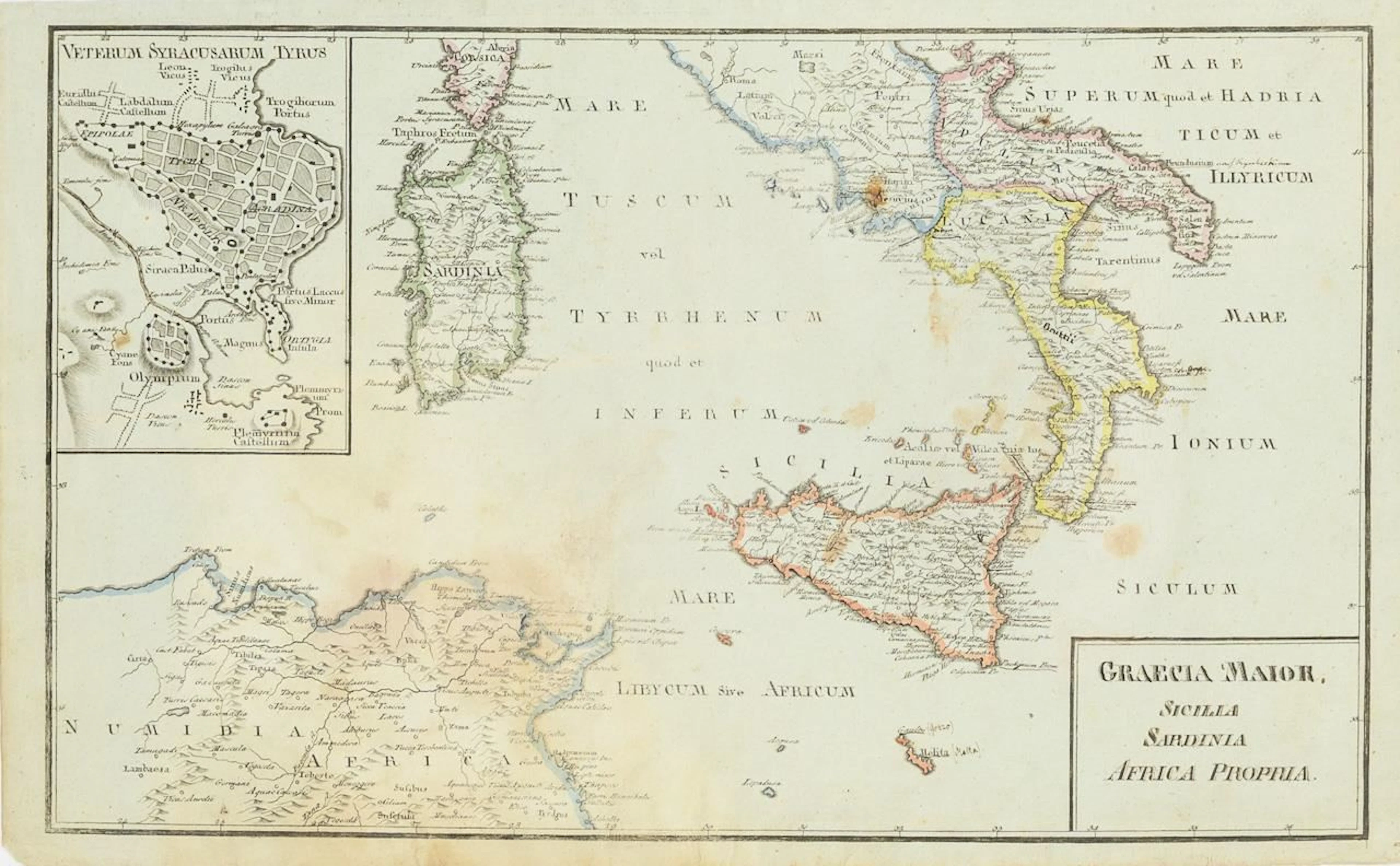 Map of the Mediterranean showing Italy, Sicily, and Sardinia