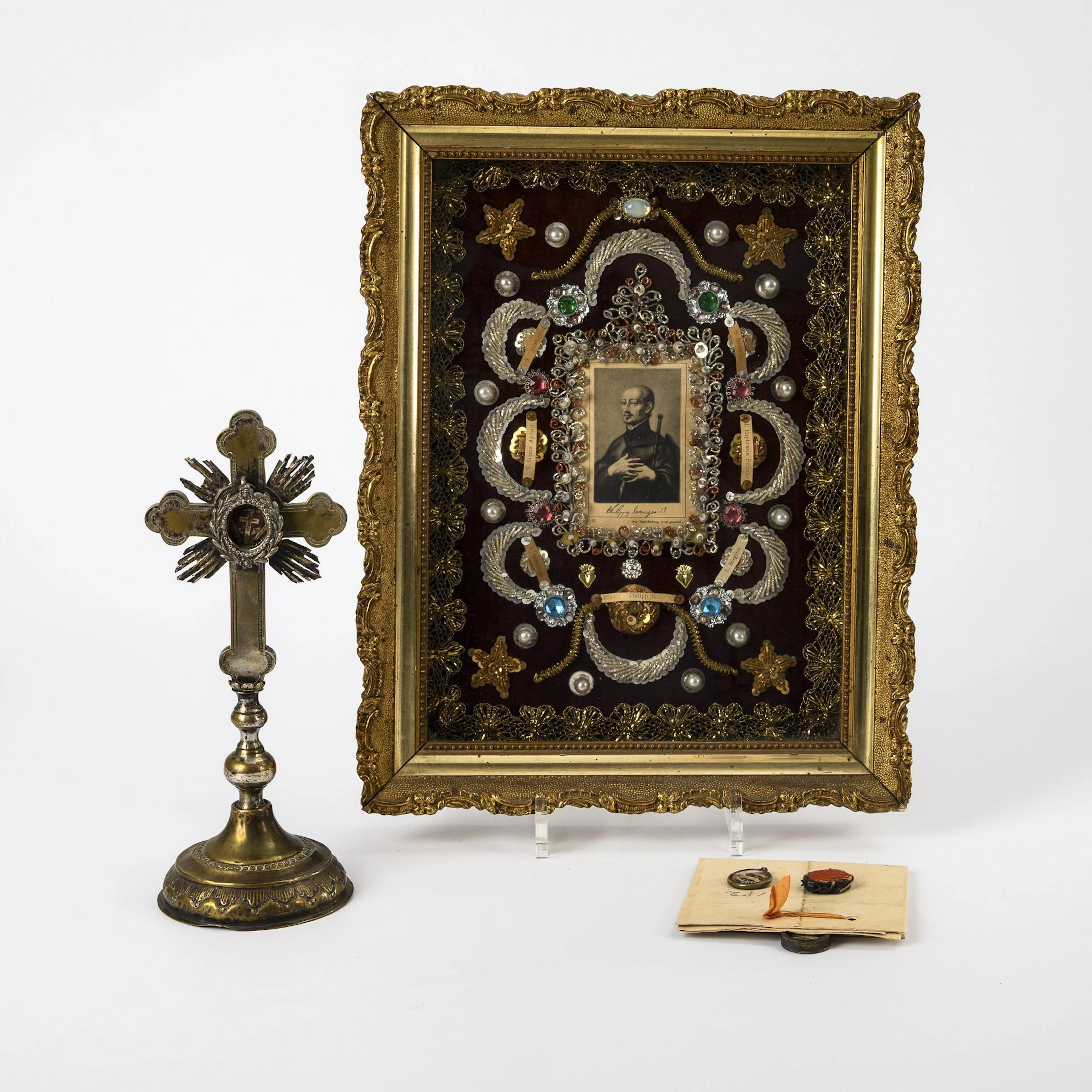 A collection of religious objects.