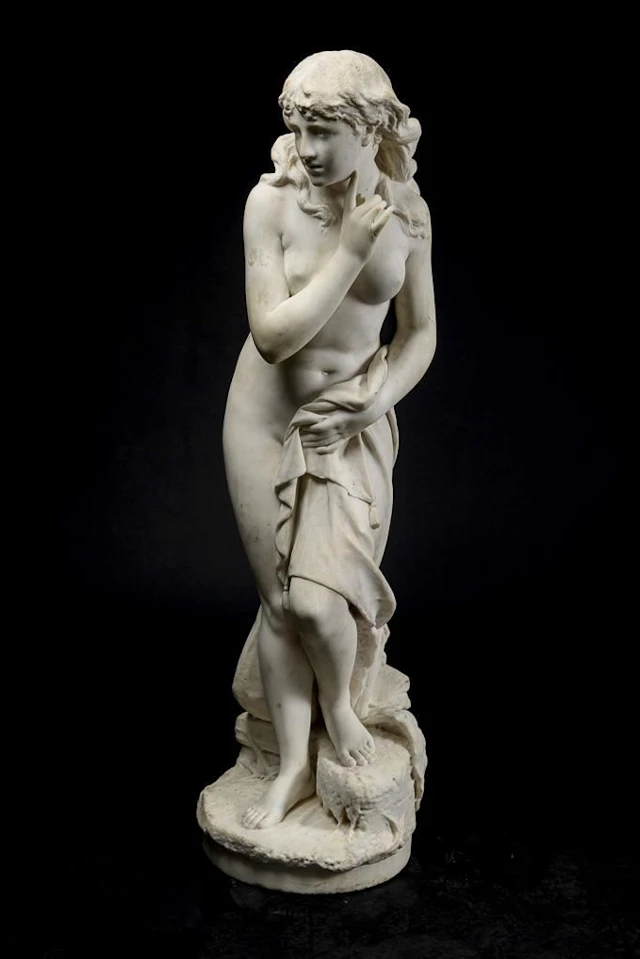 GUYOTY, S, GUYOTY, S, GUYOTY, S, Very large marble figure—nude girl