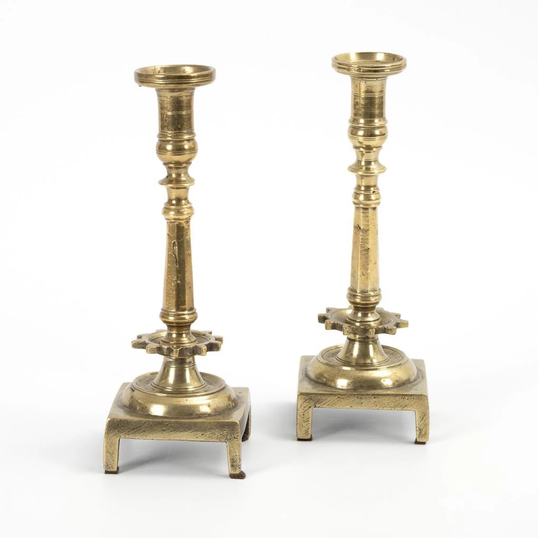 Pair of early Baroque candlesticks.