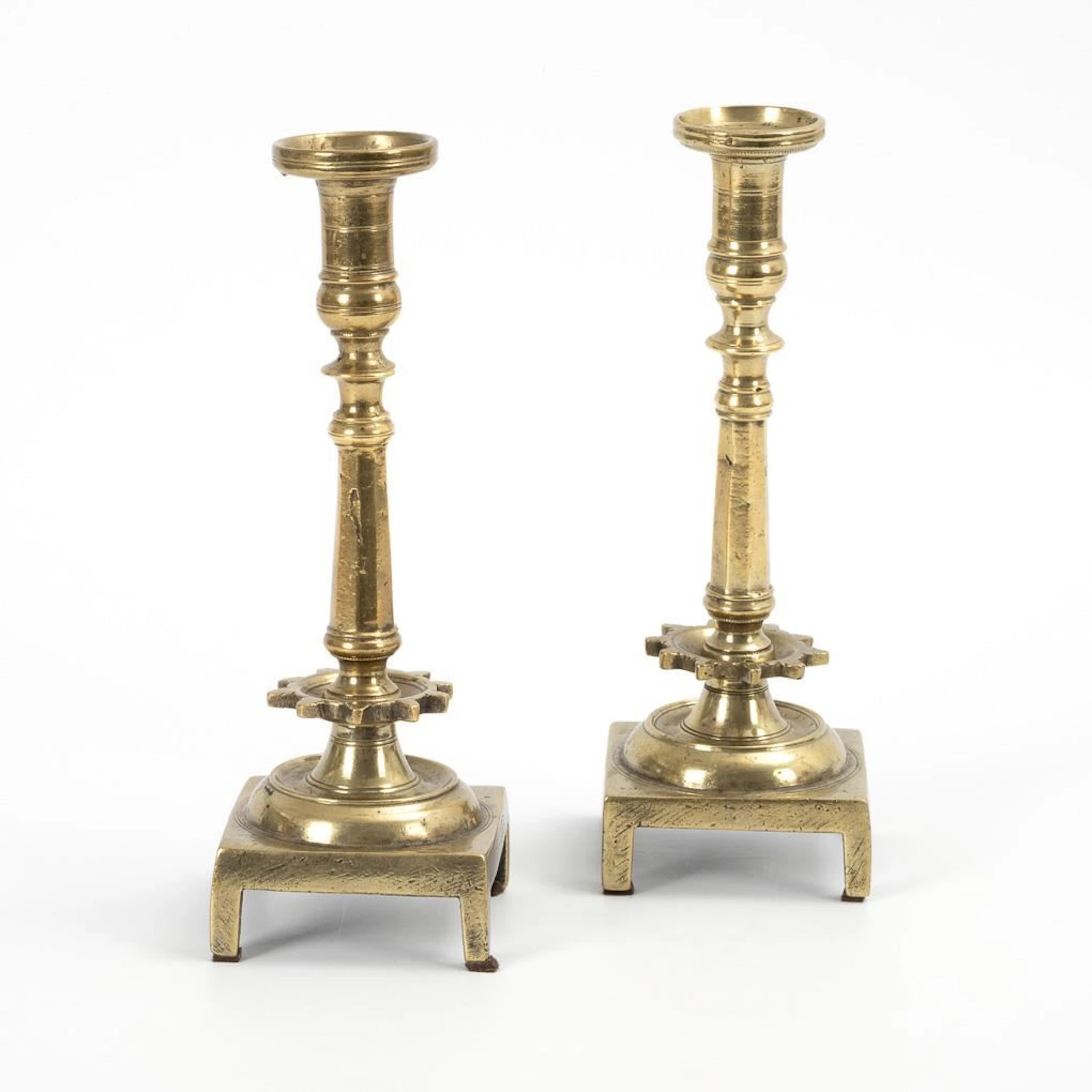 Pair of early Baroque candlesticks.