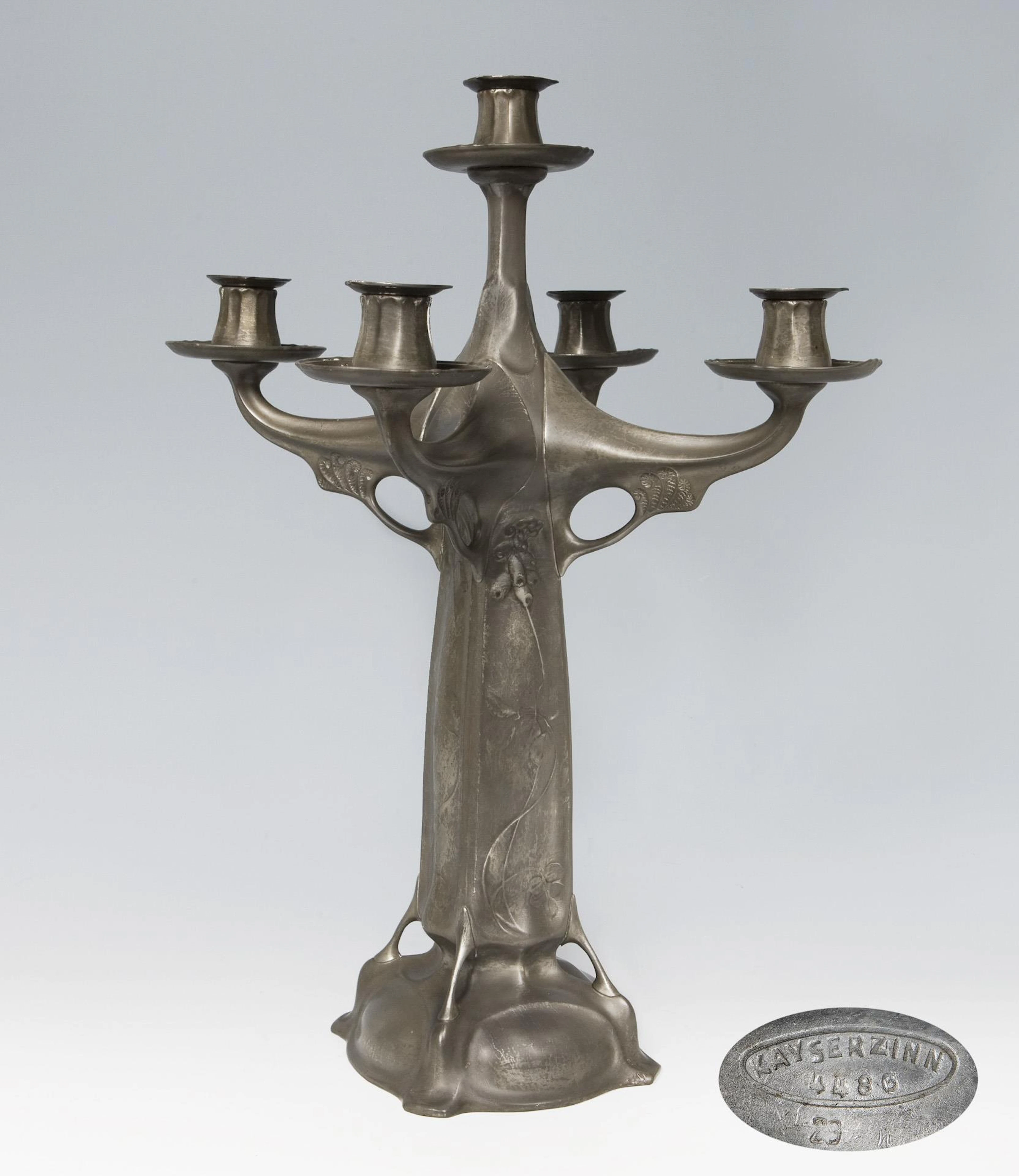 Large Art Nouveau candlestick. Johann Peter Kayser, Krefeld.