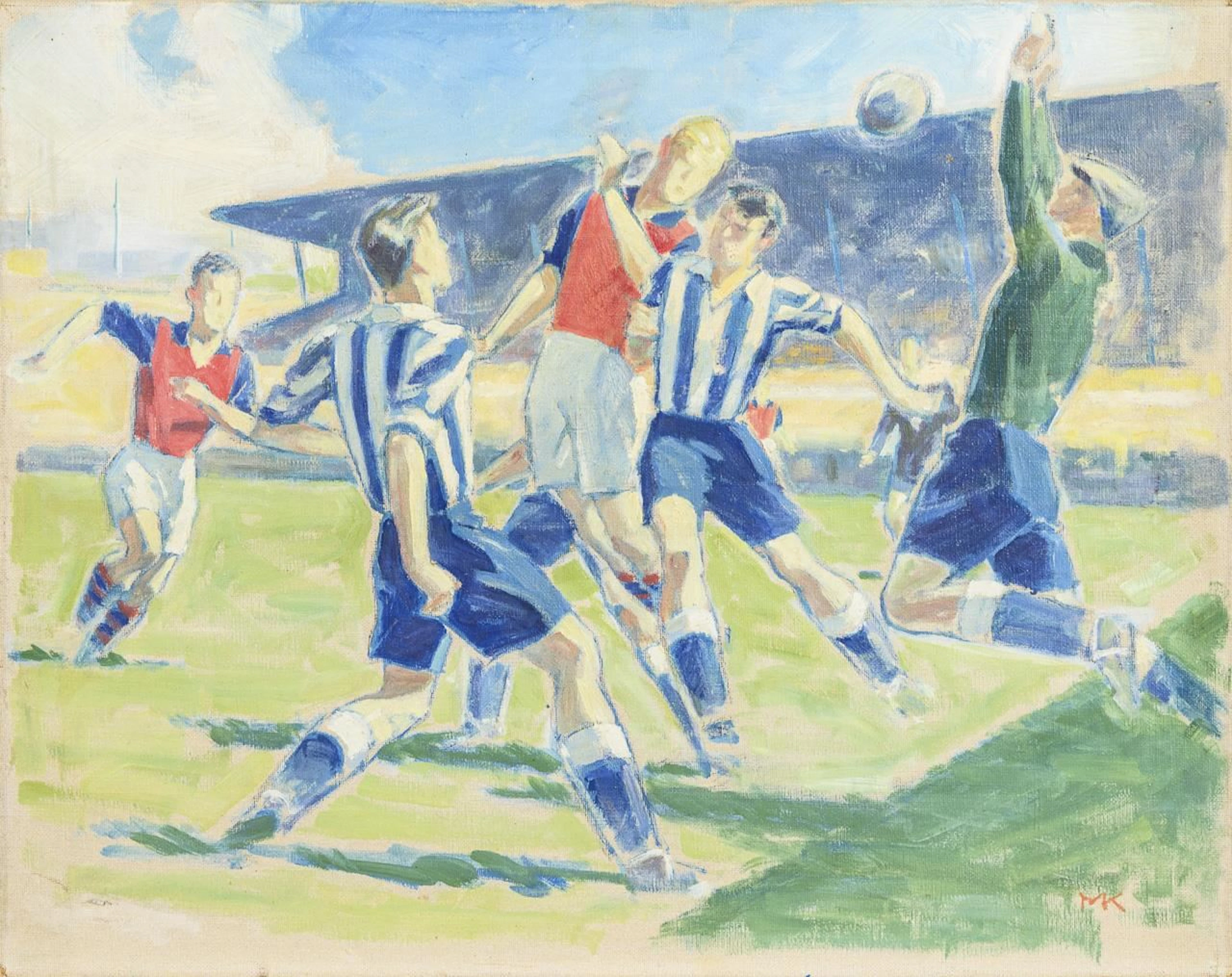 Monogramist "MK": Soccer Player