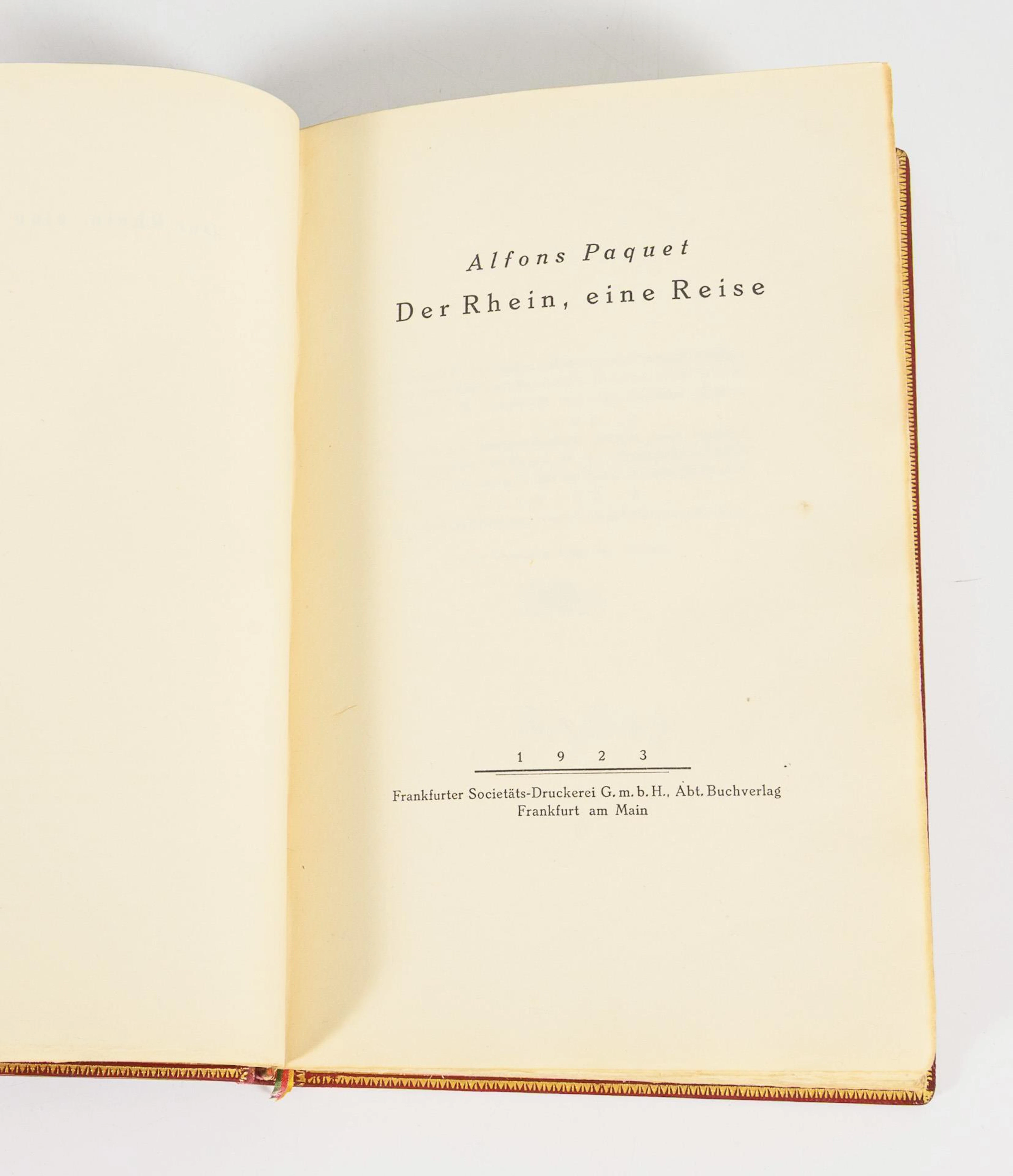 PAQUET, Alfons, PAQUET, Alfons, PAQUET, Alfons, "Der Rhein, eine Reise"