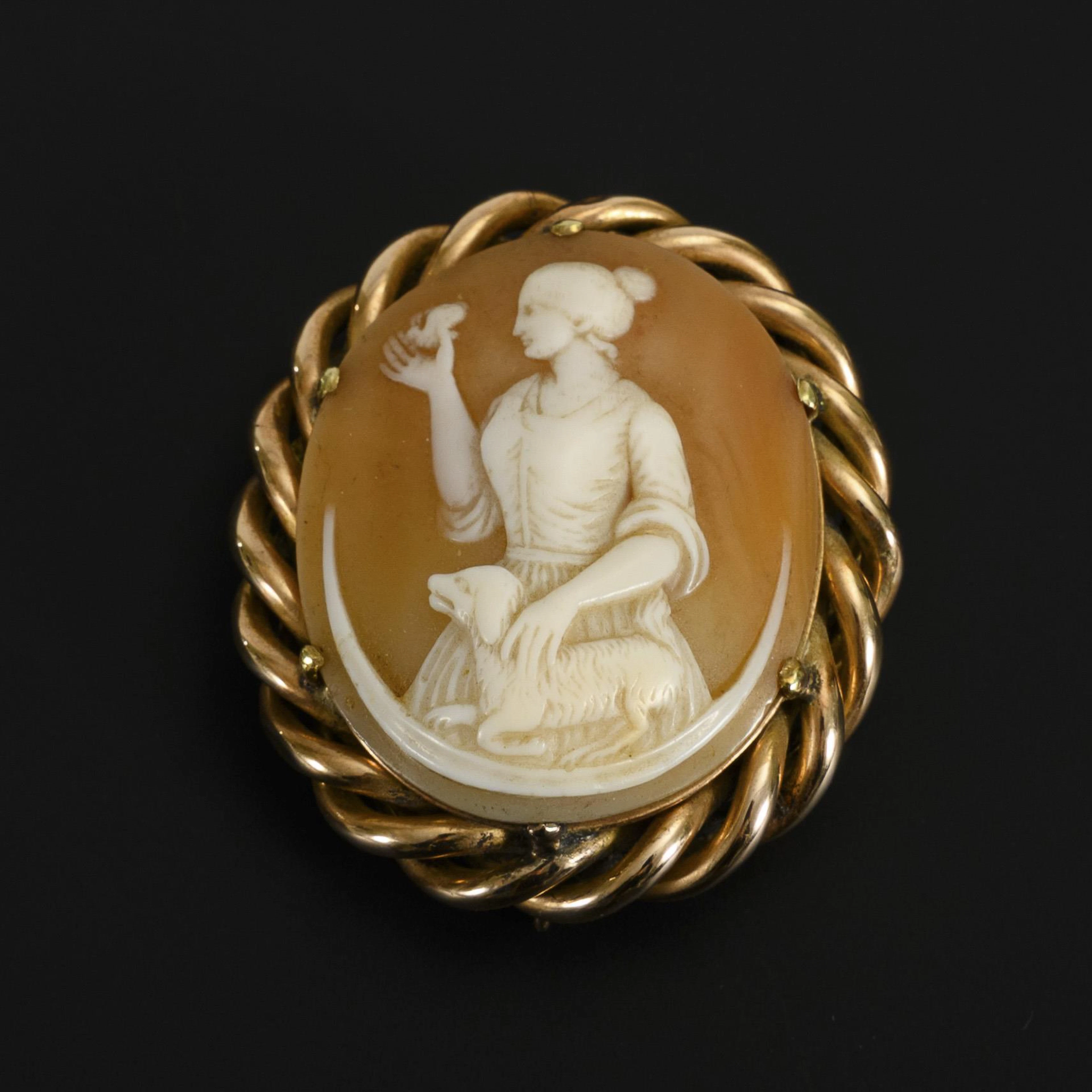 Historic shell cameo brooch.
