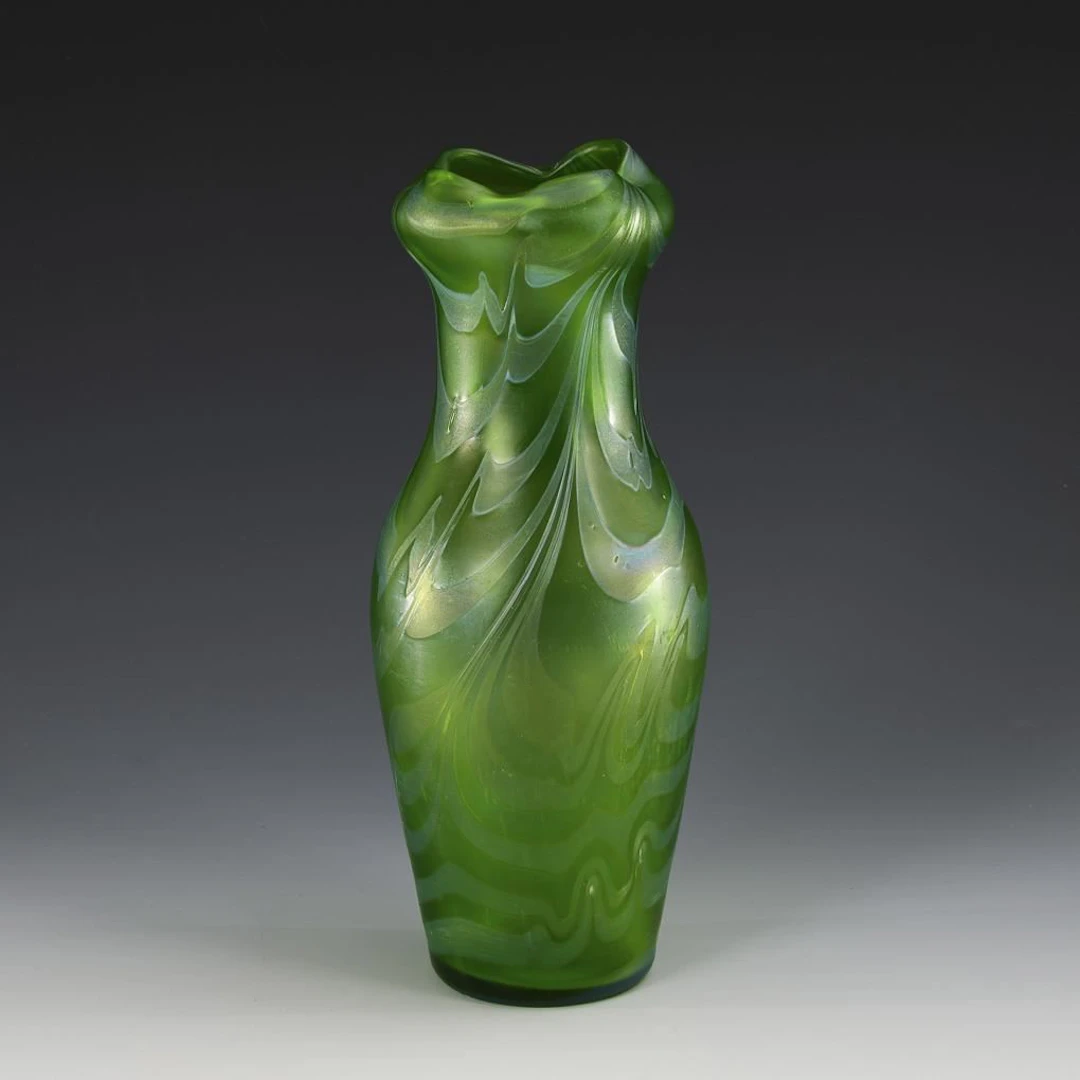 Art Nouveau vase with silver thread. Kralik.