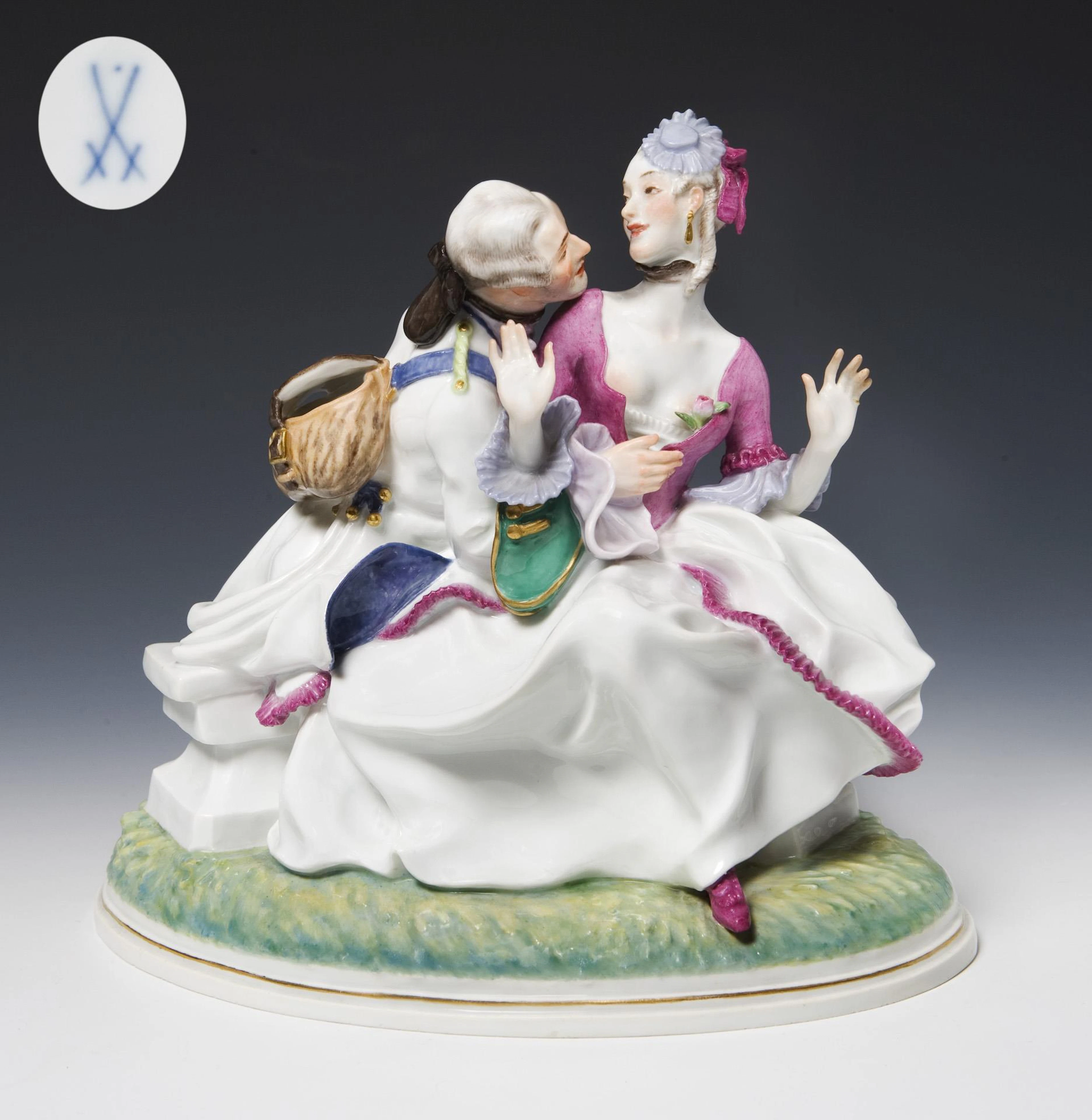 Art deco figurine group: Approach. Meissen.