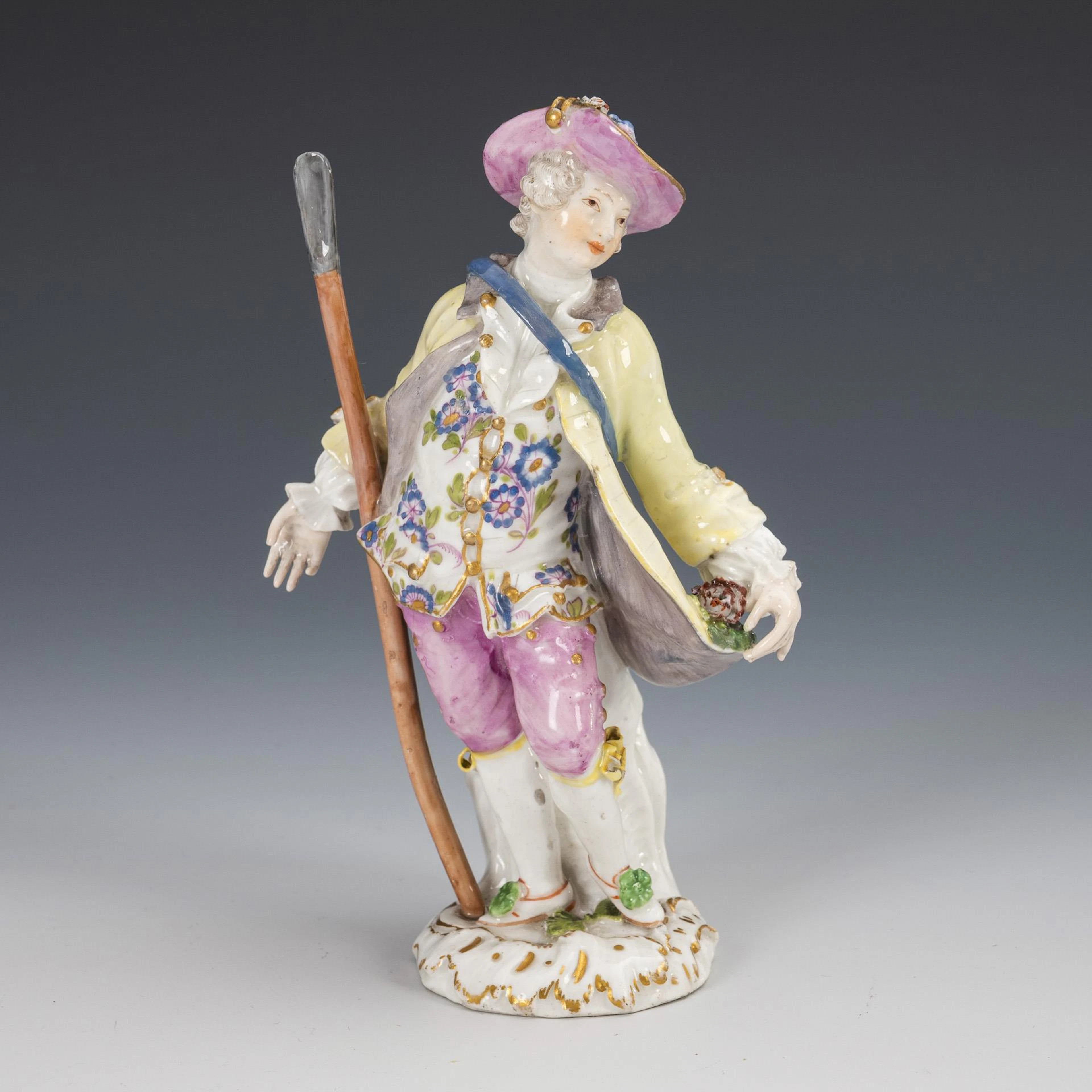 Gardener with shepherd's crook. Meissen.