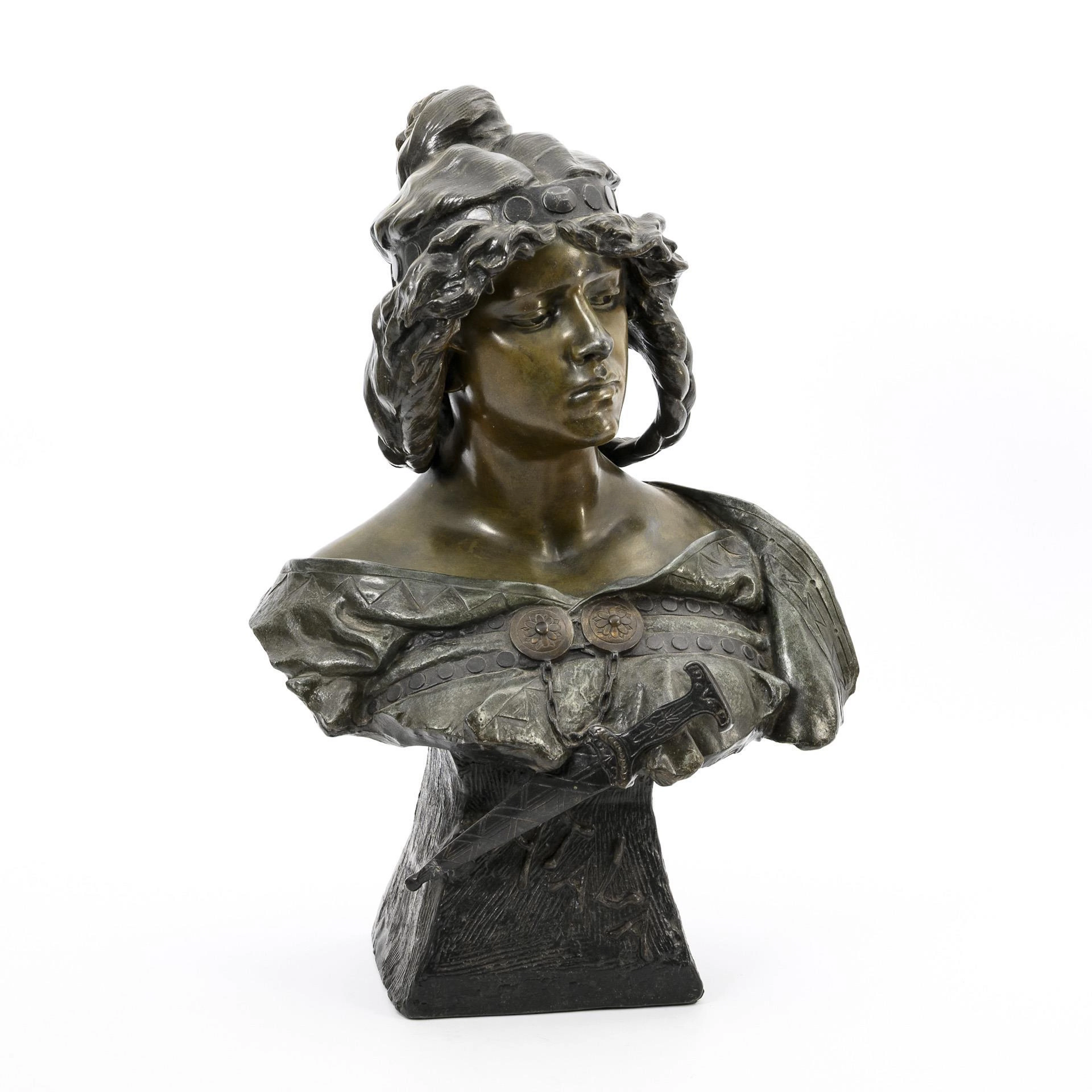 AURILI, R, AURILI, R, AURILI, R, Large Art Nouveau bust "Atala"