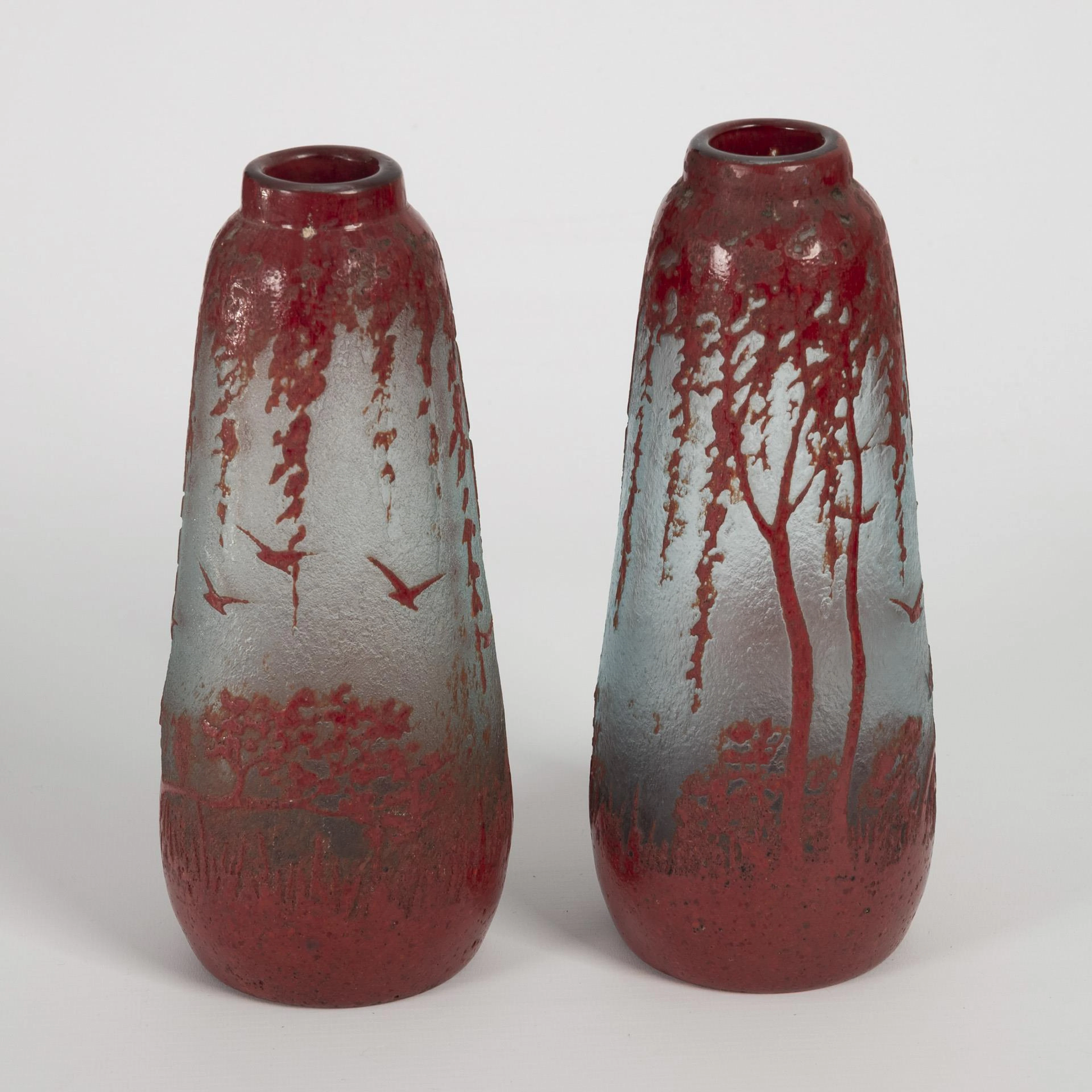 Pair of Art Nouveau vases. Legras & Cie.