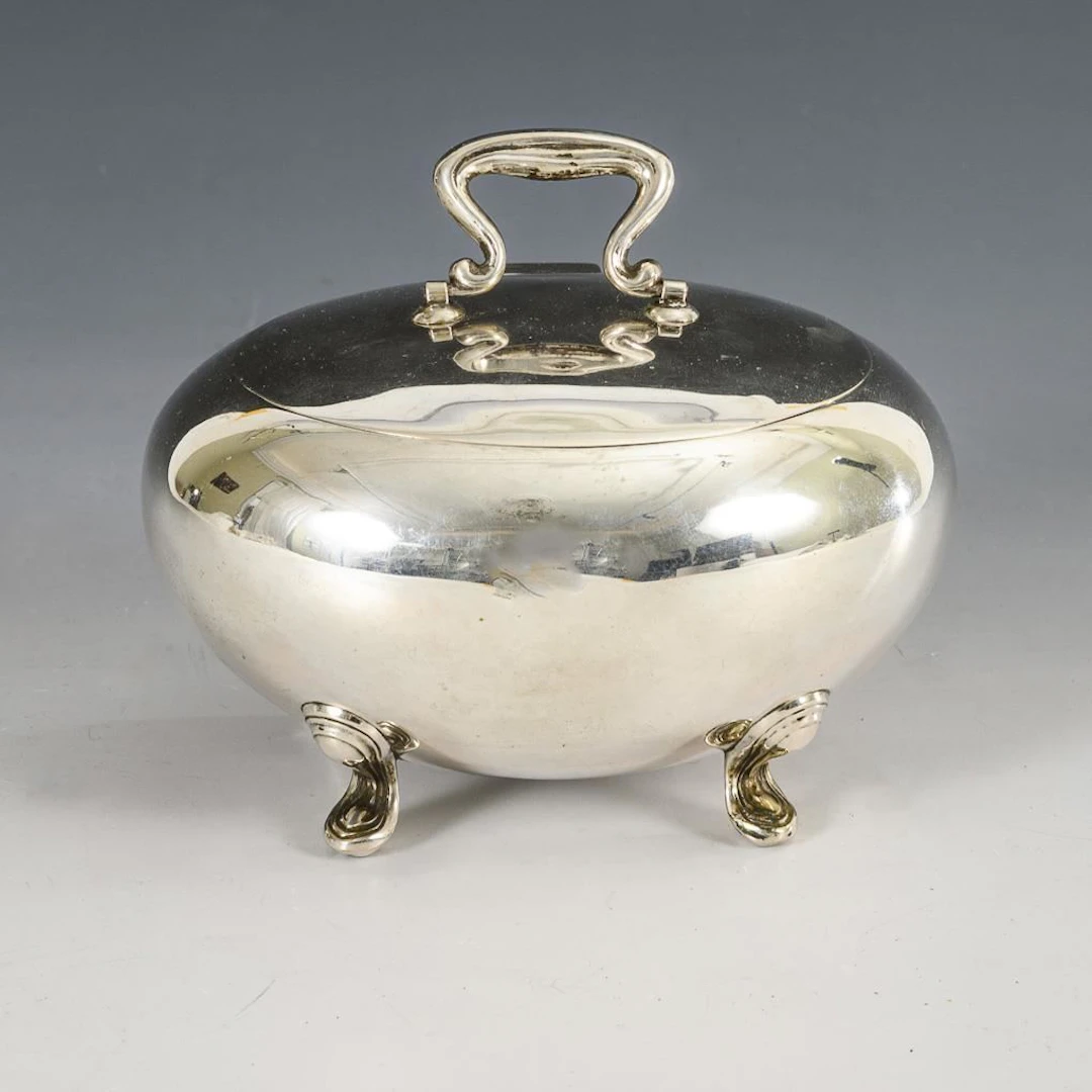 Silver Biedermeier sugar bowl.