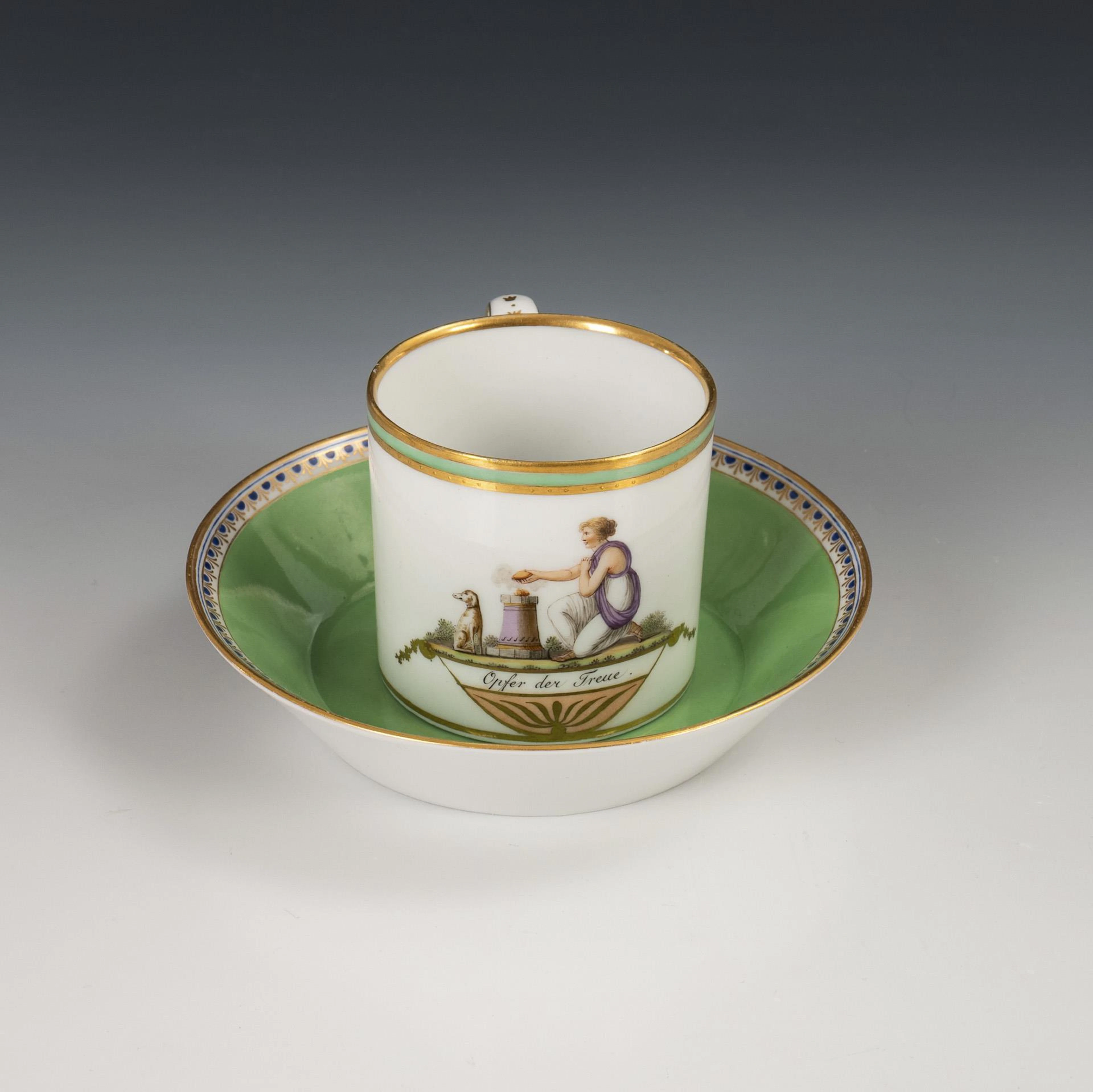 Biedermeier vitrine cup. KPM Berlin.