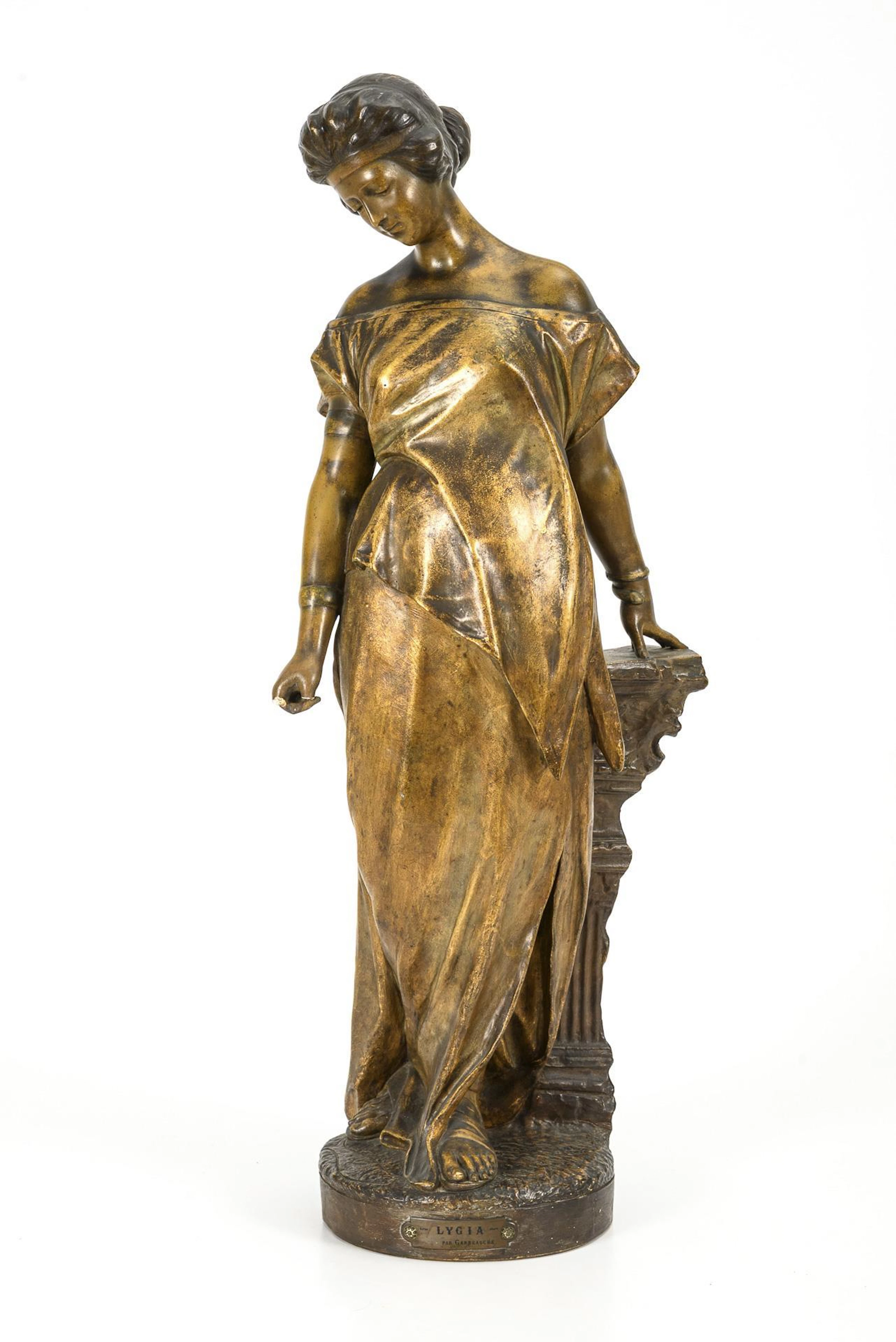 Large Art Nouveau terracotta figurine "Lygia". Viennese manufactory