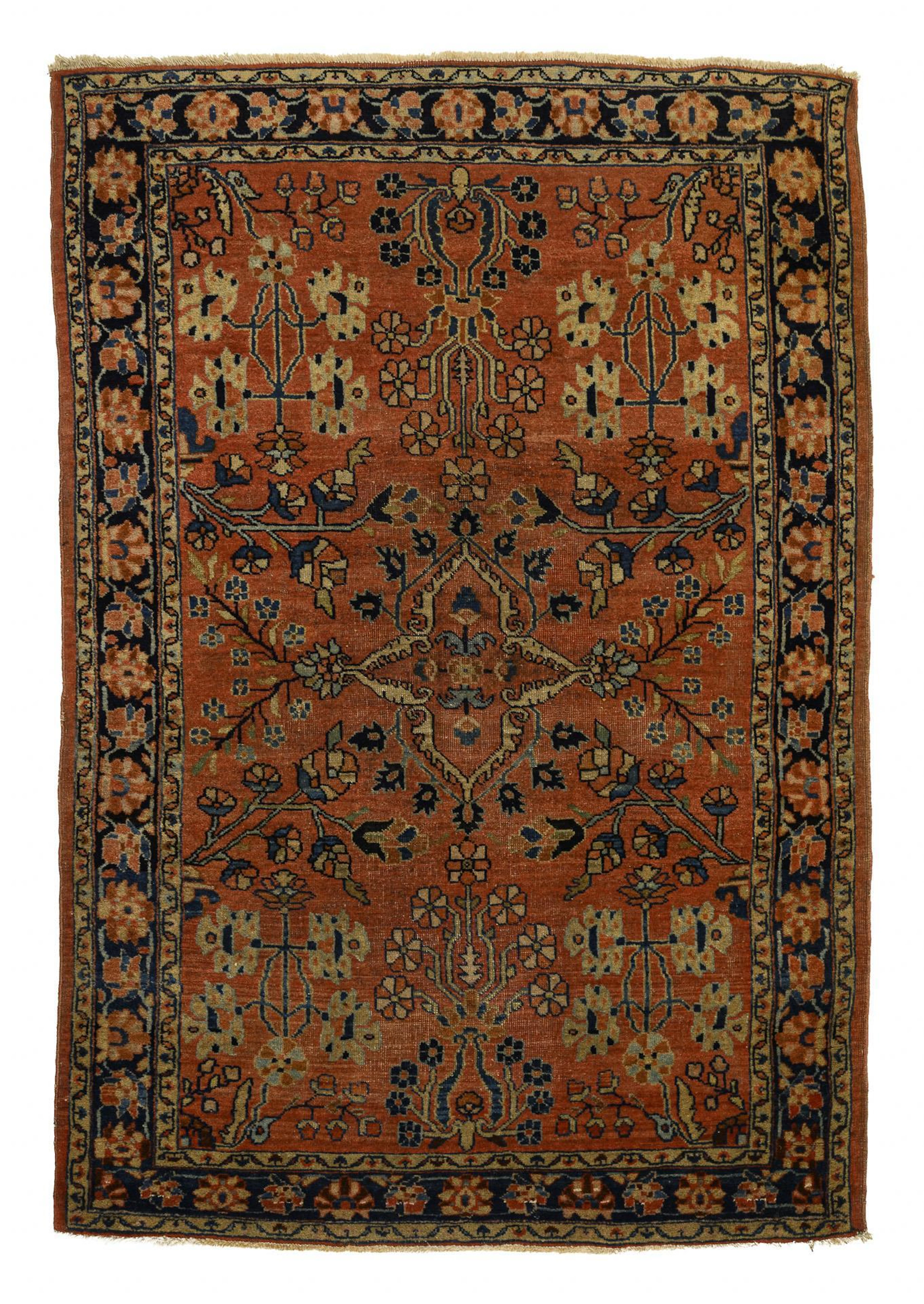 Small Sarough medallion rug.